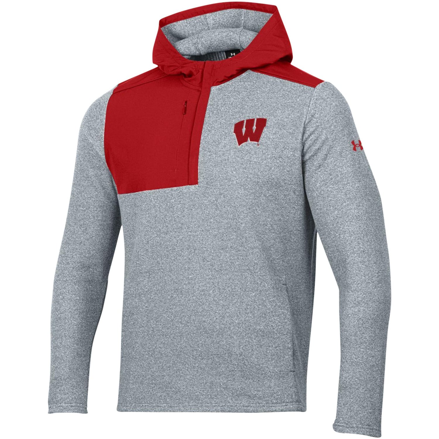Under Armour Wisconsin Badgers Survivor Fleece Hoodie Quarter-Zip Jacket                                                         - view number 2
