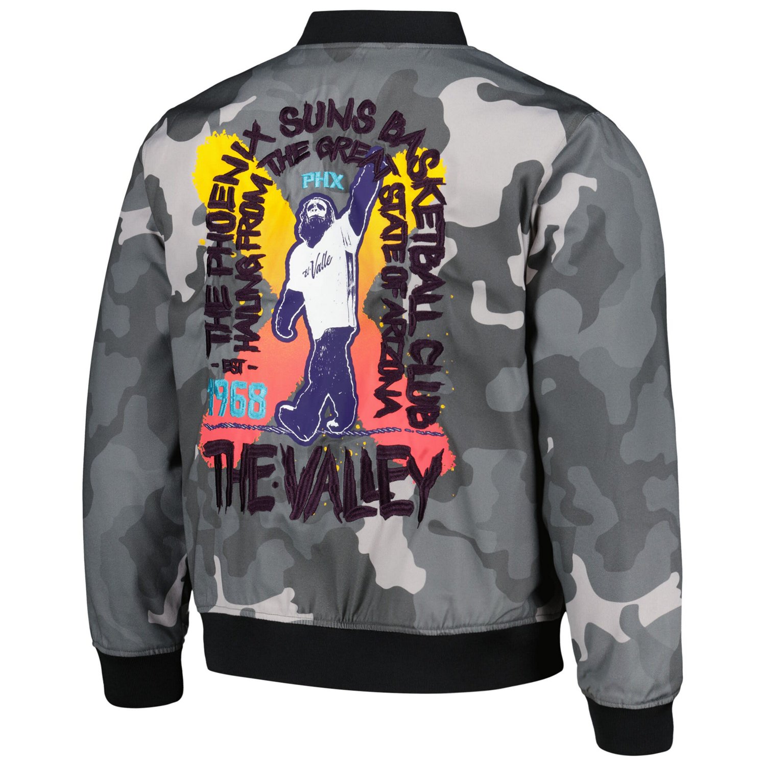 Unisex The Wild Collective Phoenix Suns 2023/24 City Edition Camo Bomber Full-Zip Jacket