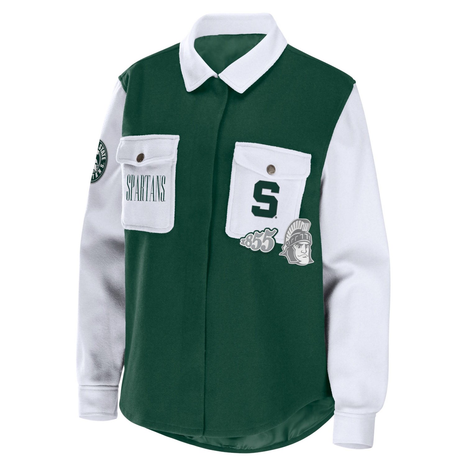 WEAR by Erin Andrews Hunter Michigan State Spartans Button-Up Shirt Jacket - view number 2
