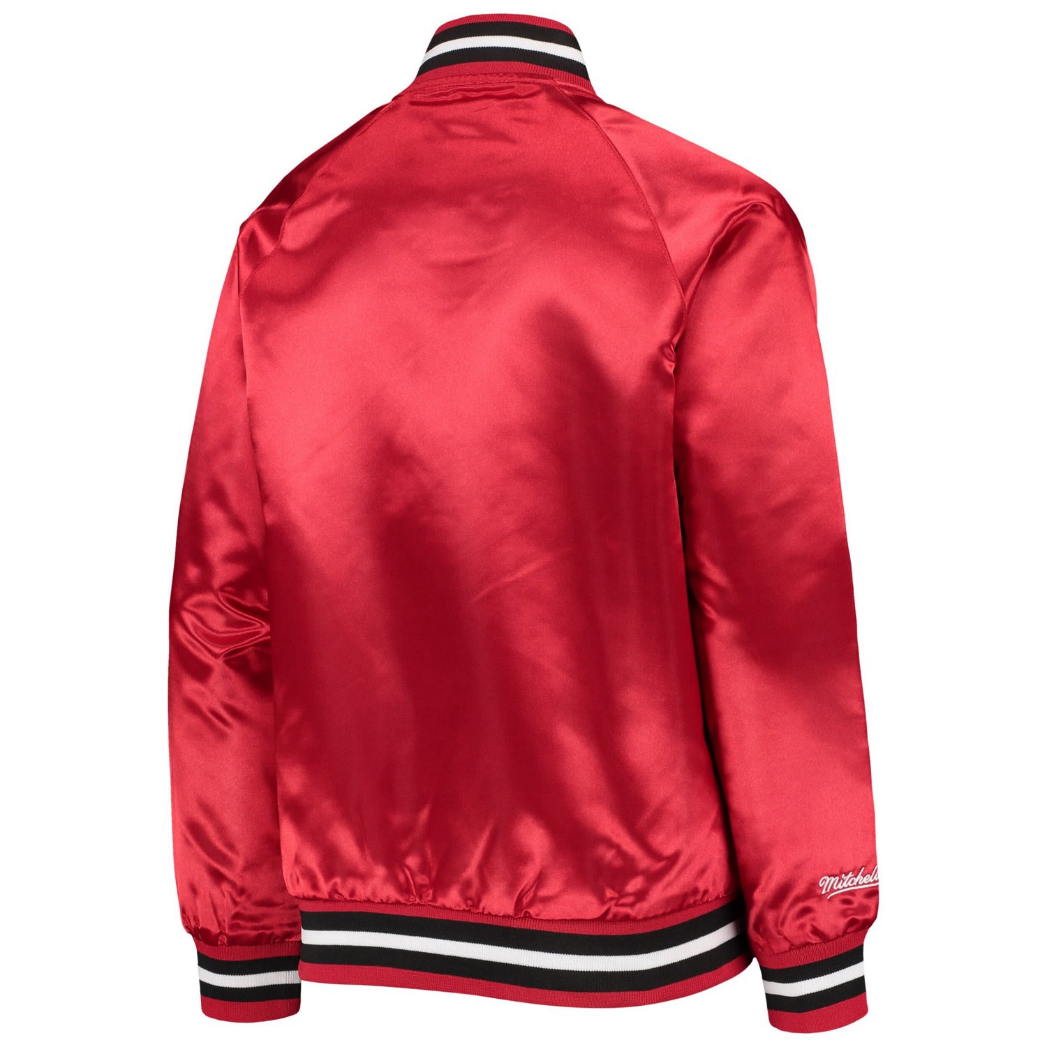 Youth Mitchell  Ness Chicago Bulls Hardwood Classics Satin Raglan Full-Snap Jacket                                               - view number 3