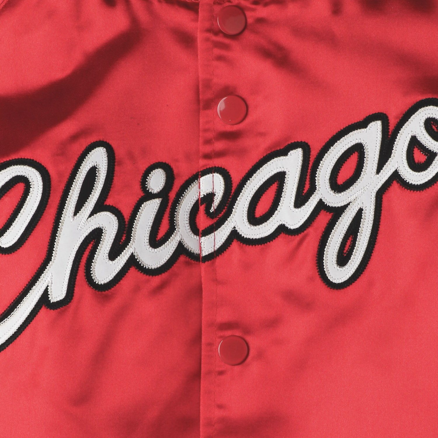 Youth Mitchell  Ness Chicago Bulls Hardwood Classics Satin Raglan Full-Snap Jacket                                               - view number 4