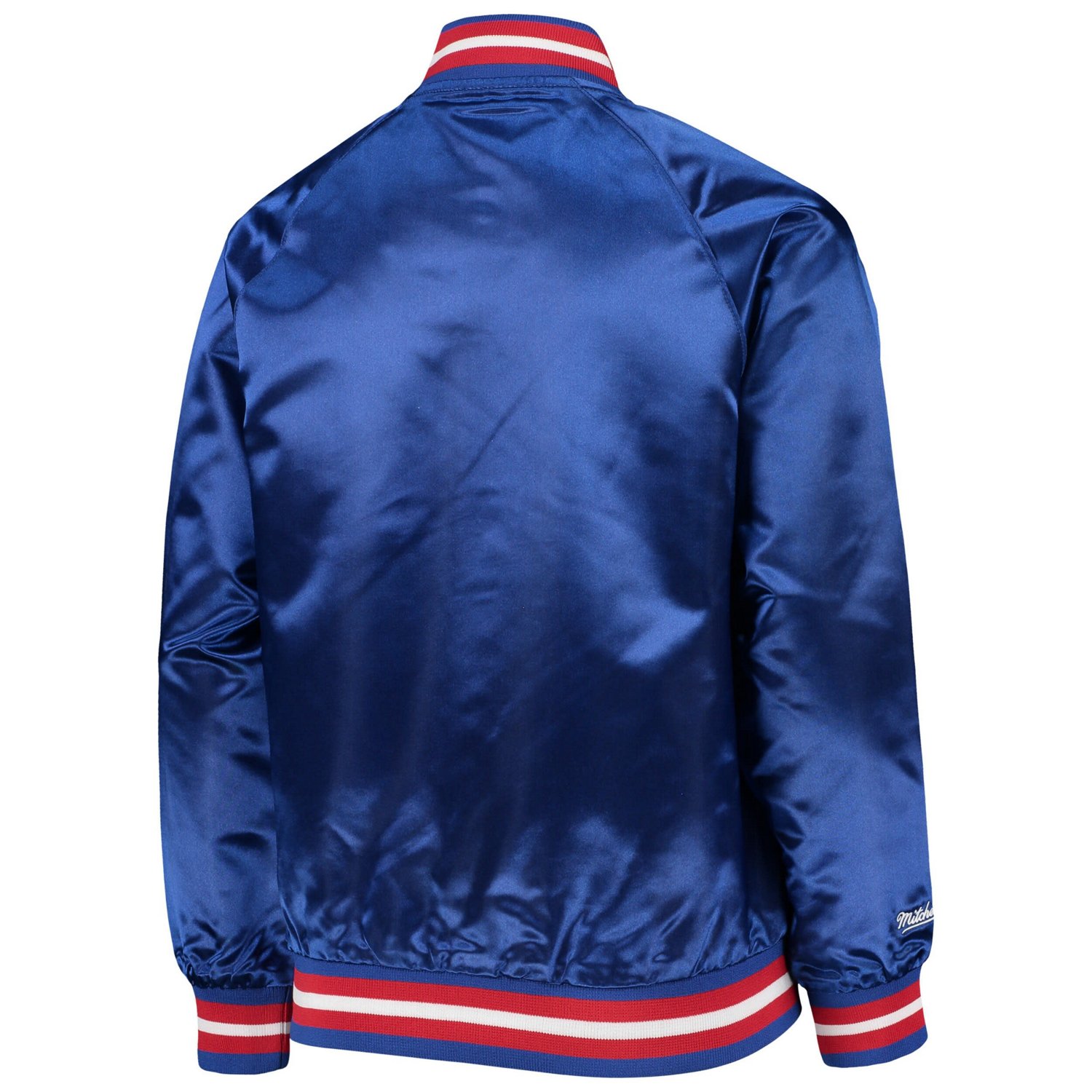 Youth Mitchell  Ness Philadelphia 76ers Hardwood Classics Satin Raglan Full-Snap Jacket                                          - view number 4