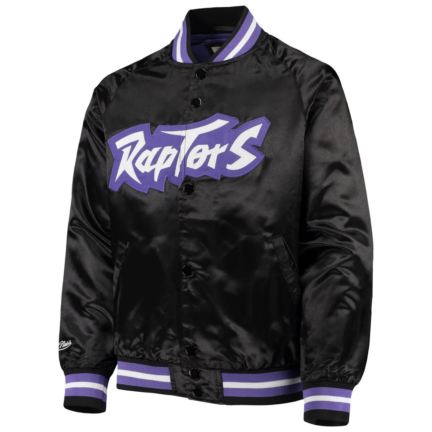 Youth Mitchell  Ness Toronto Raptors Hardwood Classics Satin Raglan Full-Snap Jacket - view number 2