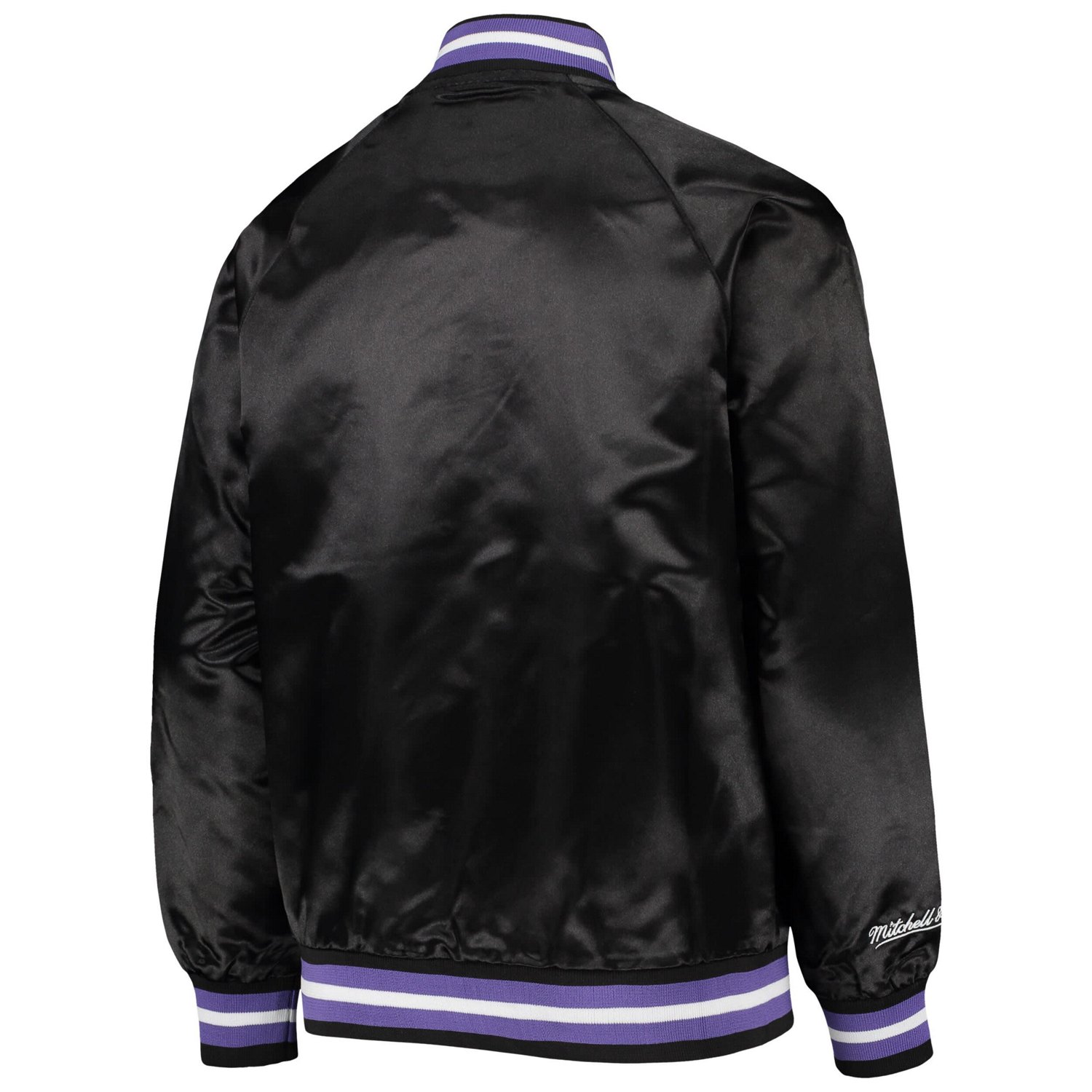 Youth Mitchell  Ness Toronto Raptors Hardwood Classics Satin Raglan Full-Snap Jacket - view number 4