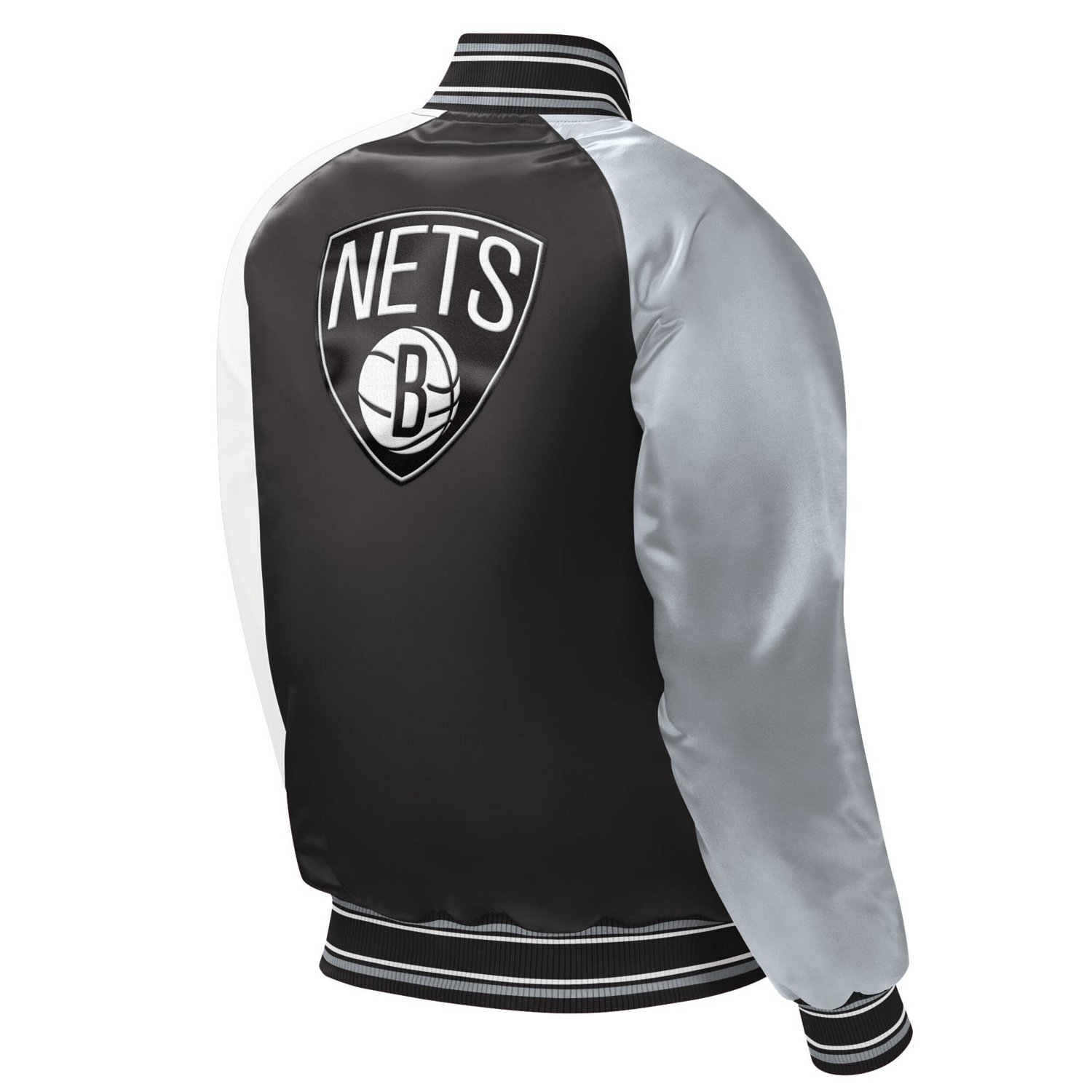 Youth Starter Brooklyn Nets Raglan Full-Snap Varsity Jacket                                                                      - view number 3
