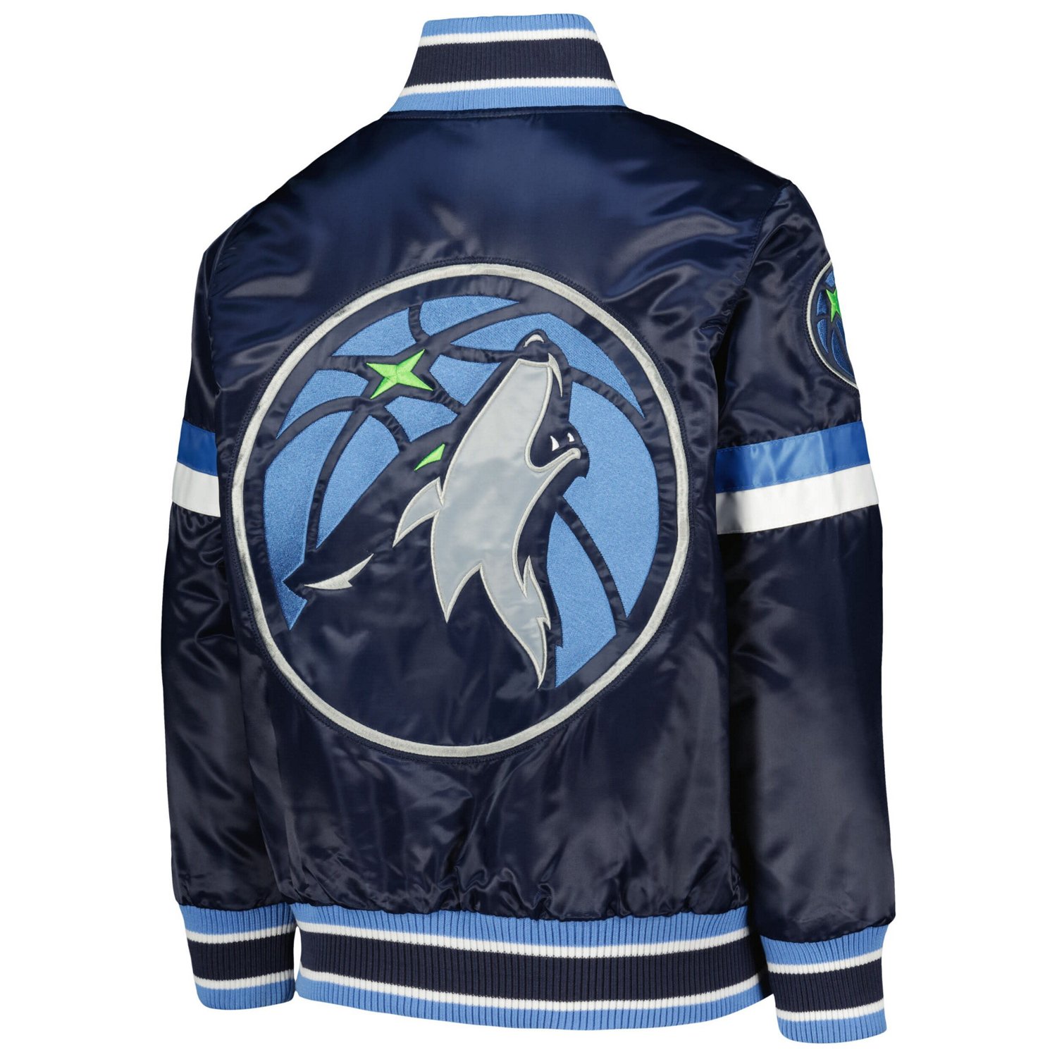 Youth Starter Minnesota Timberwolves Home Game Varsity Satin Full-Snap Jacket - view number 3