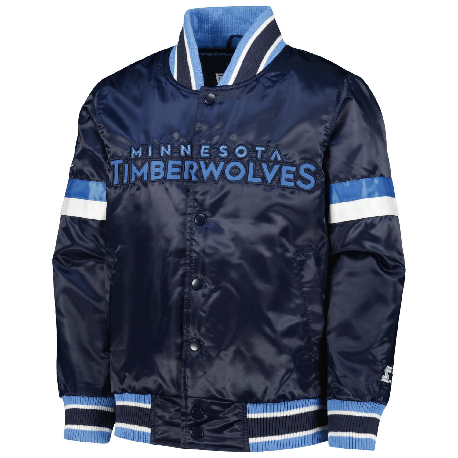 Youth Starter Minnesota Timberwolves Home Game Varsity Satin Full-Snap Jacket - view number 2