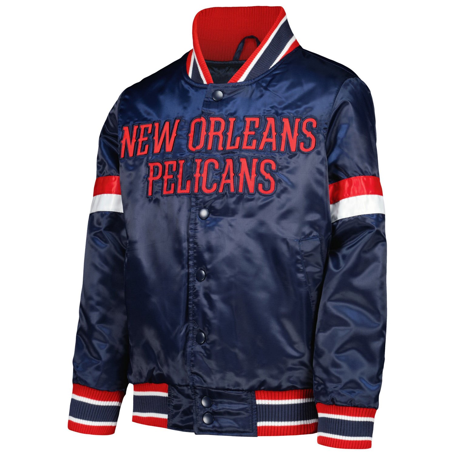 Youth Starter New Orleans Pelicans Home Game Varsity Satin Full-Snap Jacket