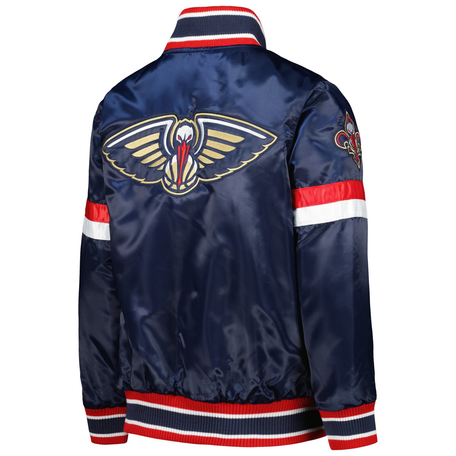 Youth Starter New Orleans Pelicans Home Game Varsity Satin Full-Snap Jacket