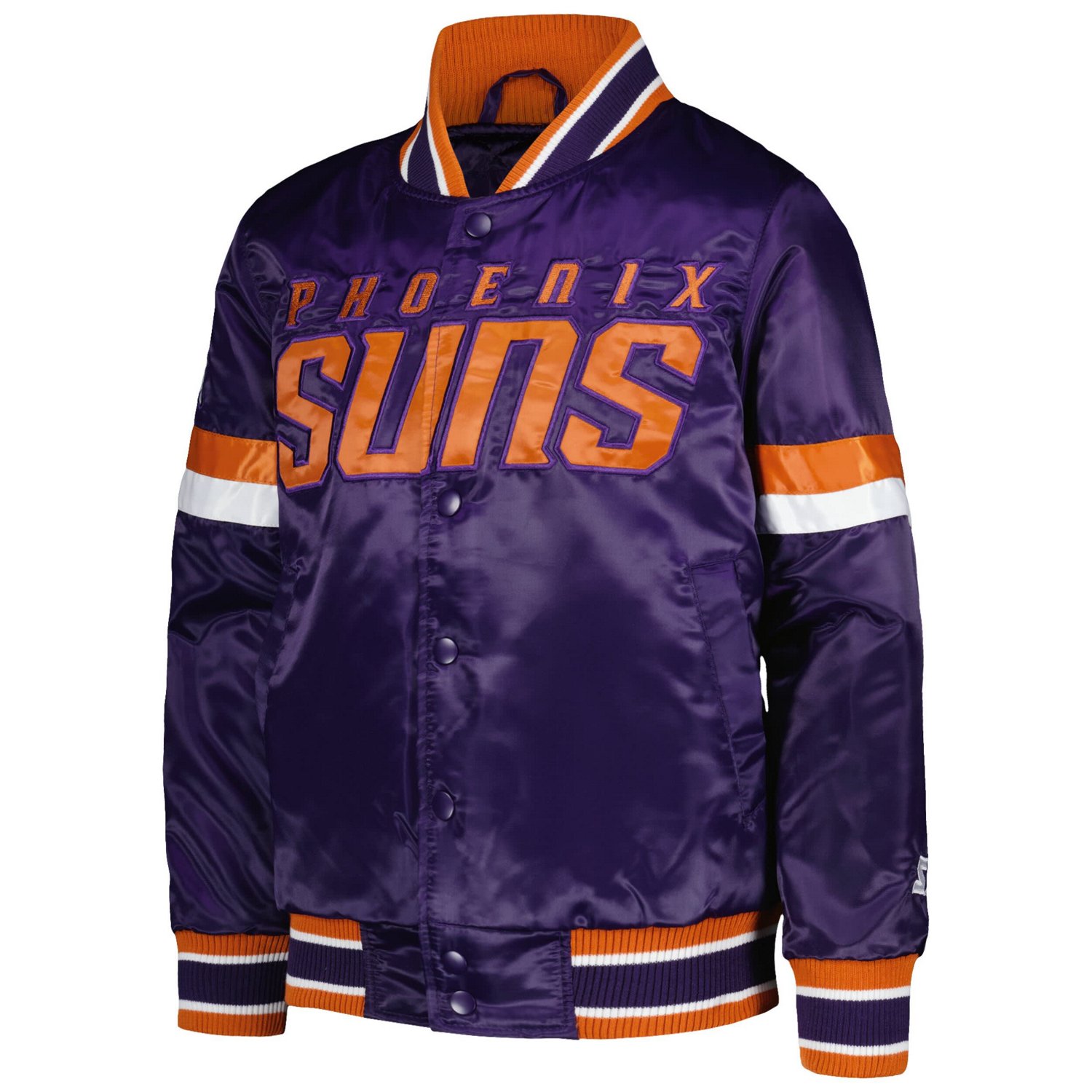 Youth Starter Phoenix Suns Home Game Varsity Satin Full-Snap Jacket - view number 2