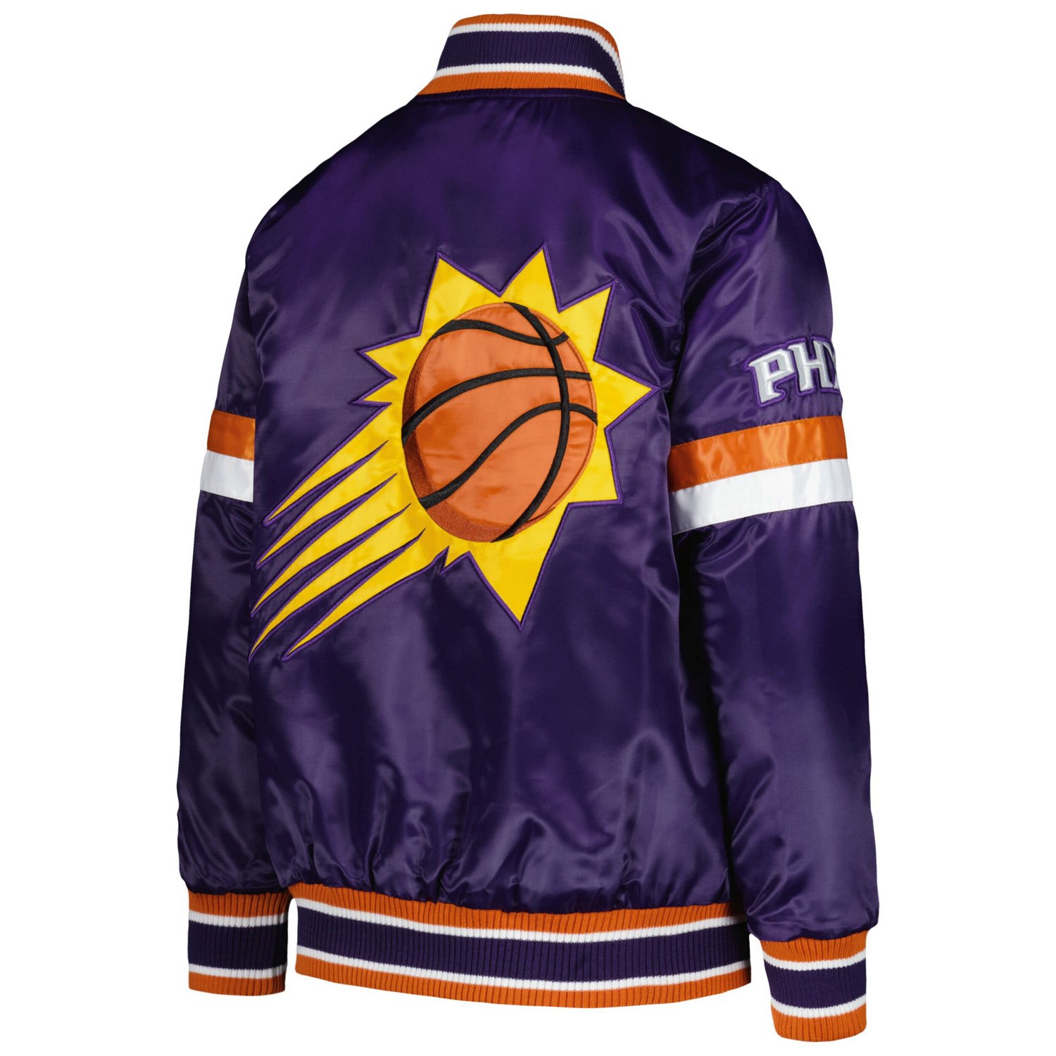 Youth Starter Phoenix Suns Home Game Varsity Satin Full-Snap Jacket - view number 3