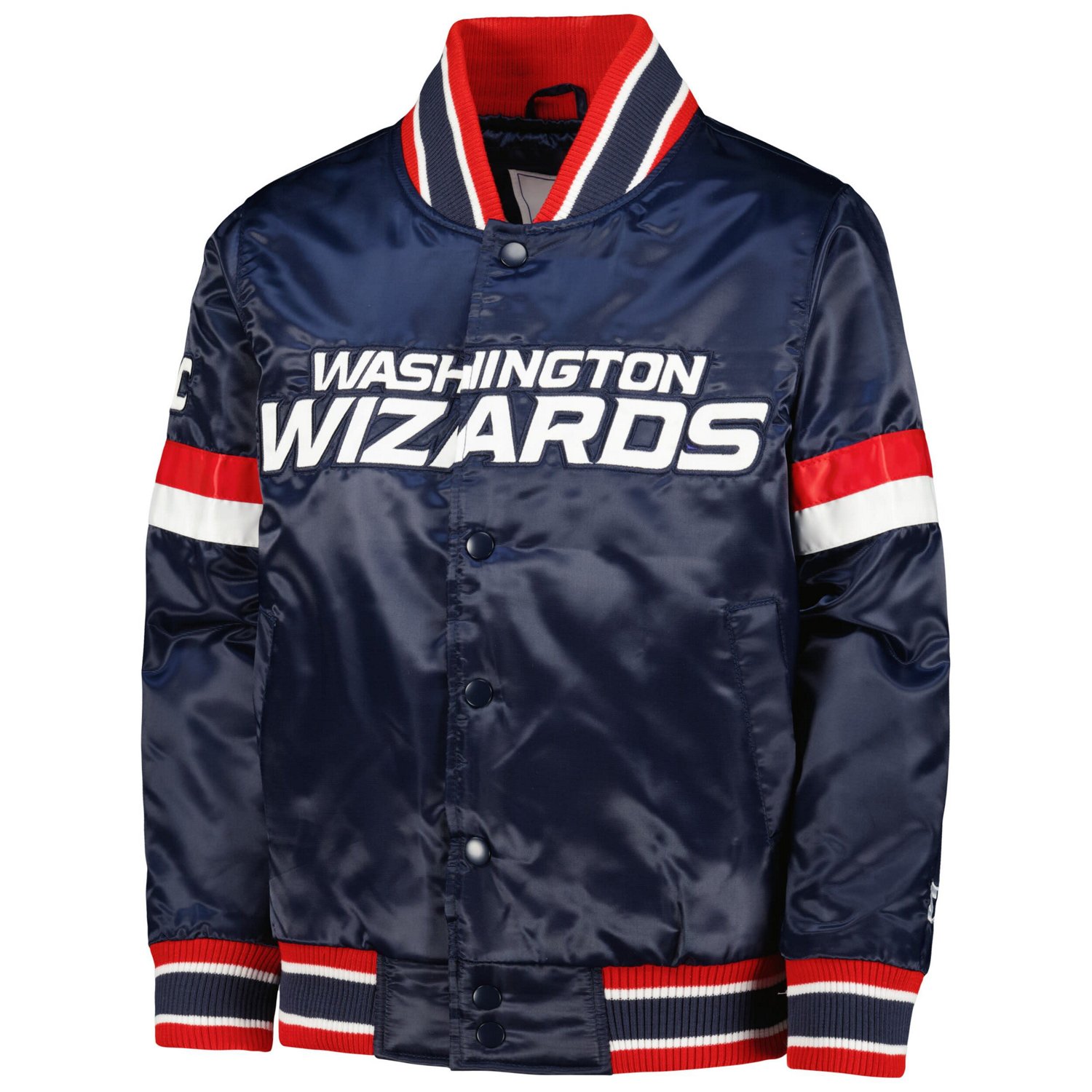 Youth Starter Washington Wizards Home Game Varsity Satin Full-Snap Jacket                                                        - view number 2