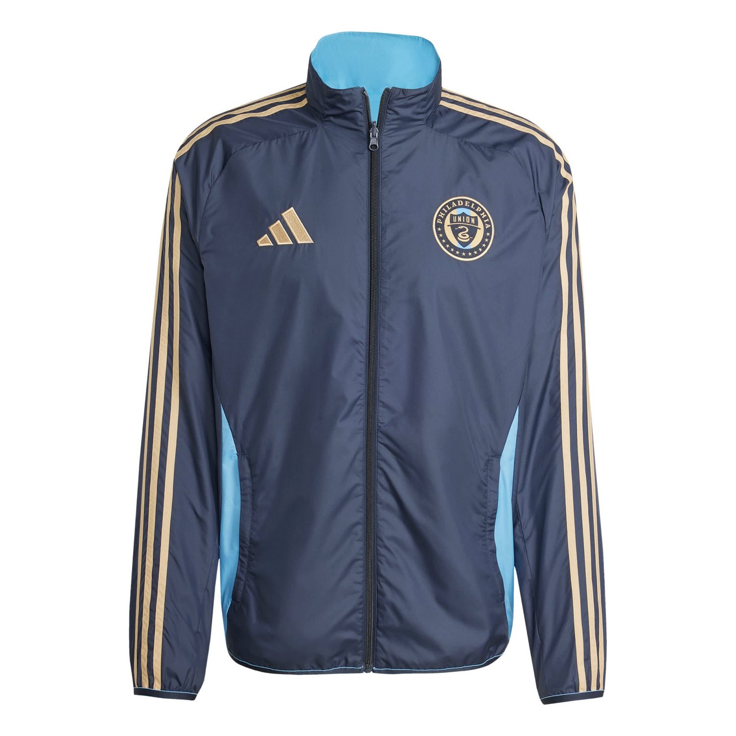 adidas Light Blue Philadelphia Union 2025 Anthem Reversible Full-Zip Jacket - view number 2