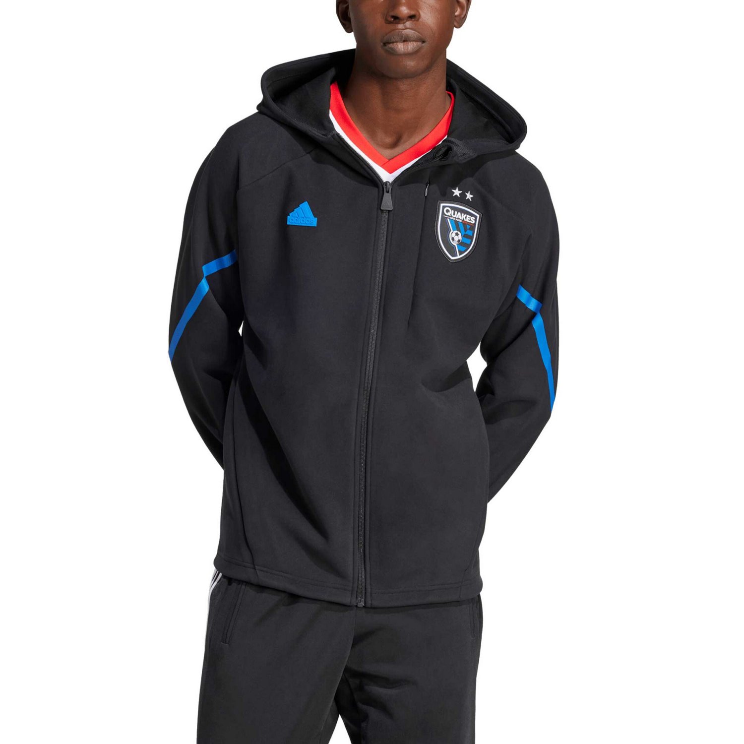 adidas San Jose Earthquakes 2024 Anthem Travel Raglan Sleeve Full-Zip Jacket
