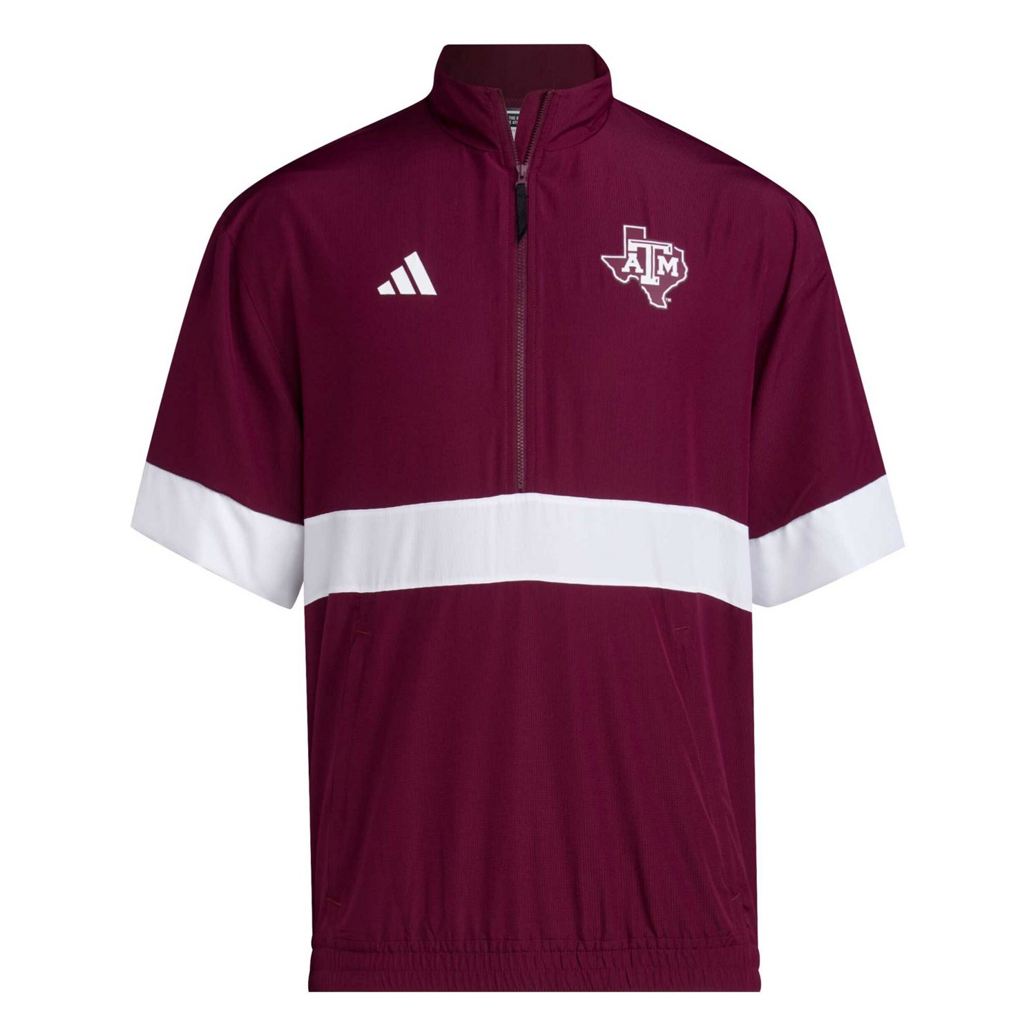 adidas Texas AM Aggies Strategy Short Sleeve Half-Zip Jacket                                                                     - view number 2