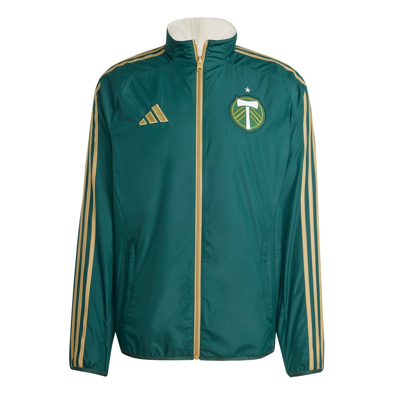 adidas White Portland Timbers 2025 Anthem Reversible Full-Zip Jacket - view number 2