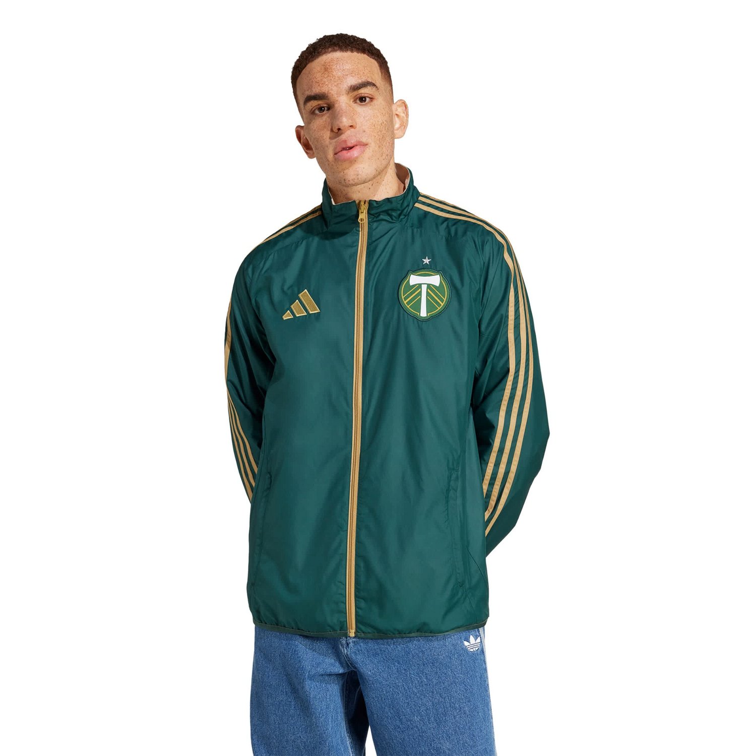 adidas White Portland Timbers 2025 Anthem Reversible Full-Zip Jacket - view number 4