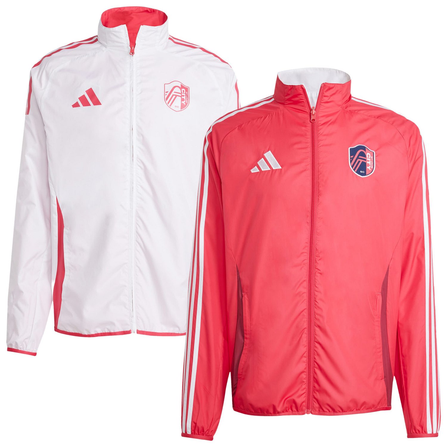 adidas White St Louis City SC 2025 Anthem Reversible Full-Zip Jacket