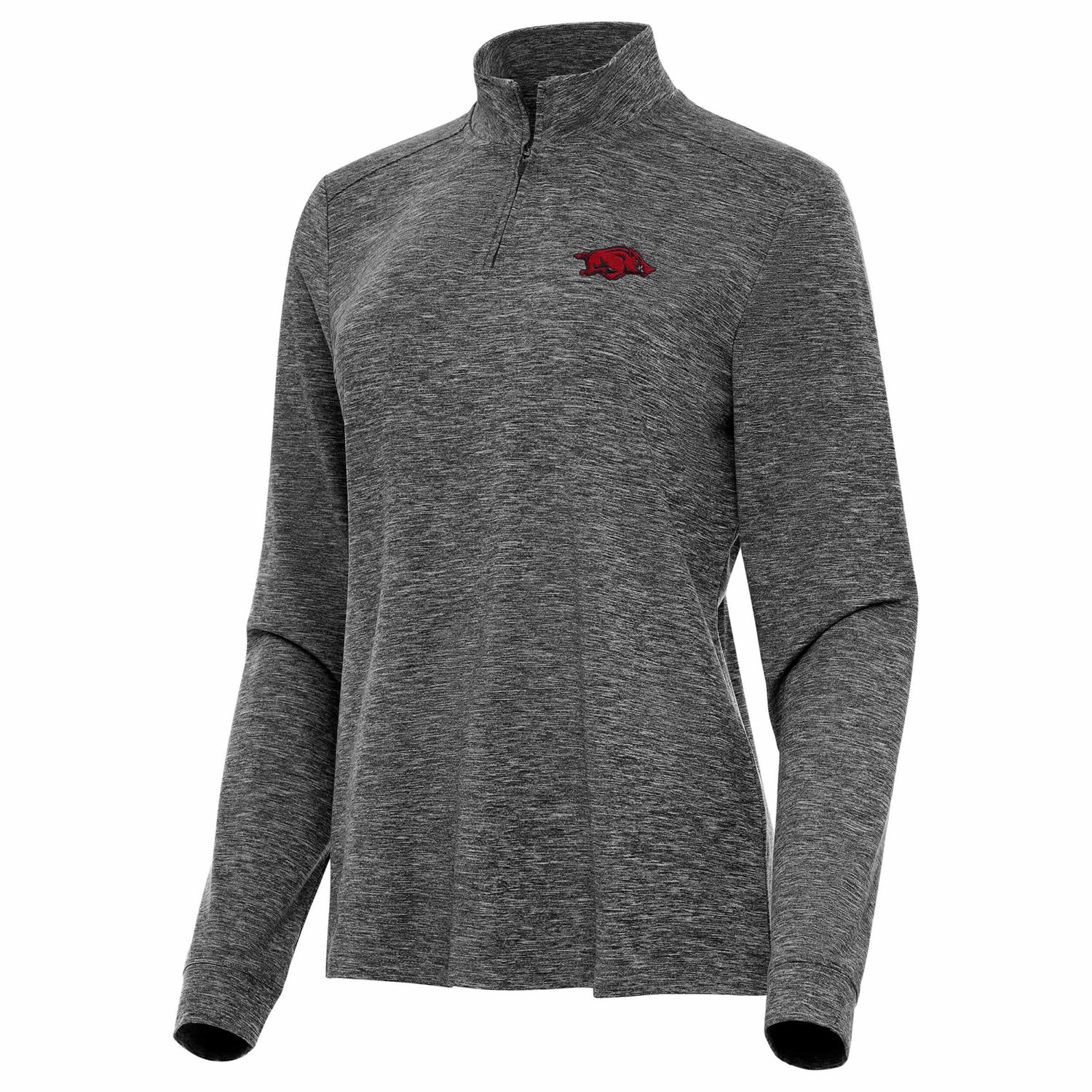 Antigua Arkansas Razorbacks Mentor Long Sleeve Quarter-Zip Mock Polo