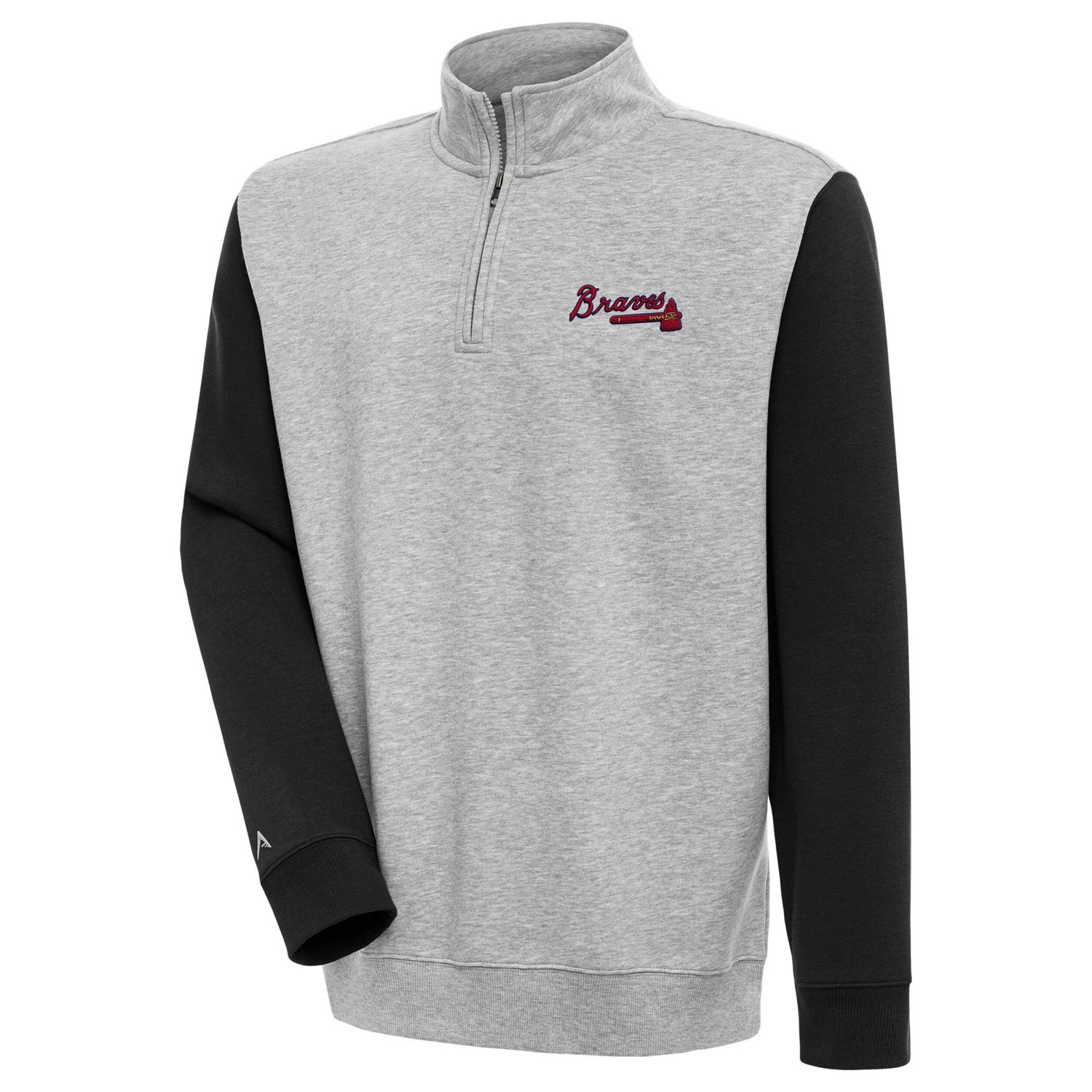 Antigua Atlanta Braves Victory Colorblock Quarter-Zip Pullover Top                                                              
