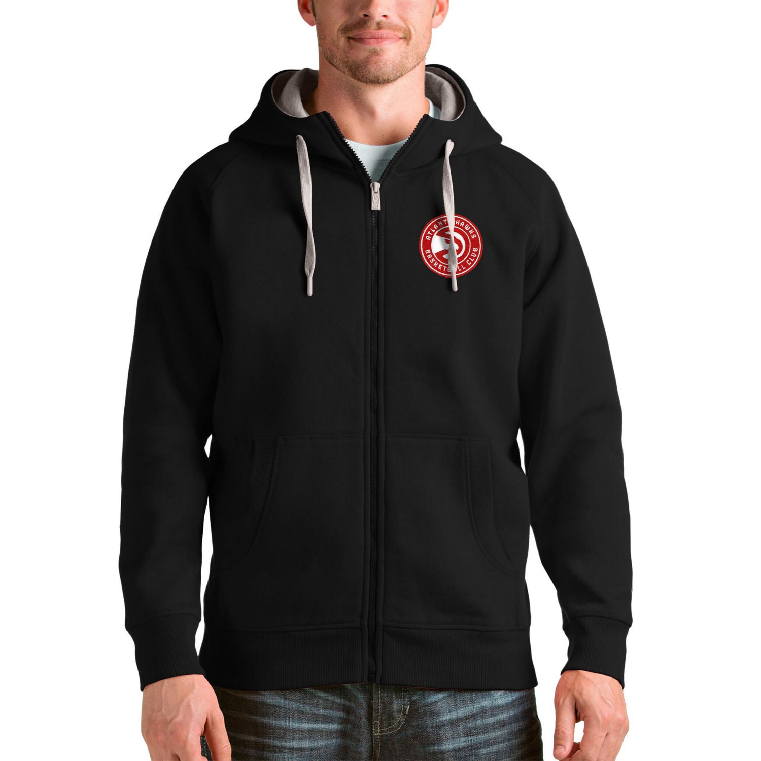 Antigua Atlanta Hawks Logo Victory Full-Zip Hoodie                                                                               - view number 1