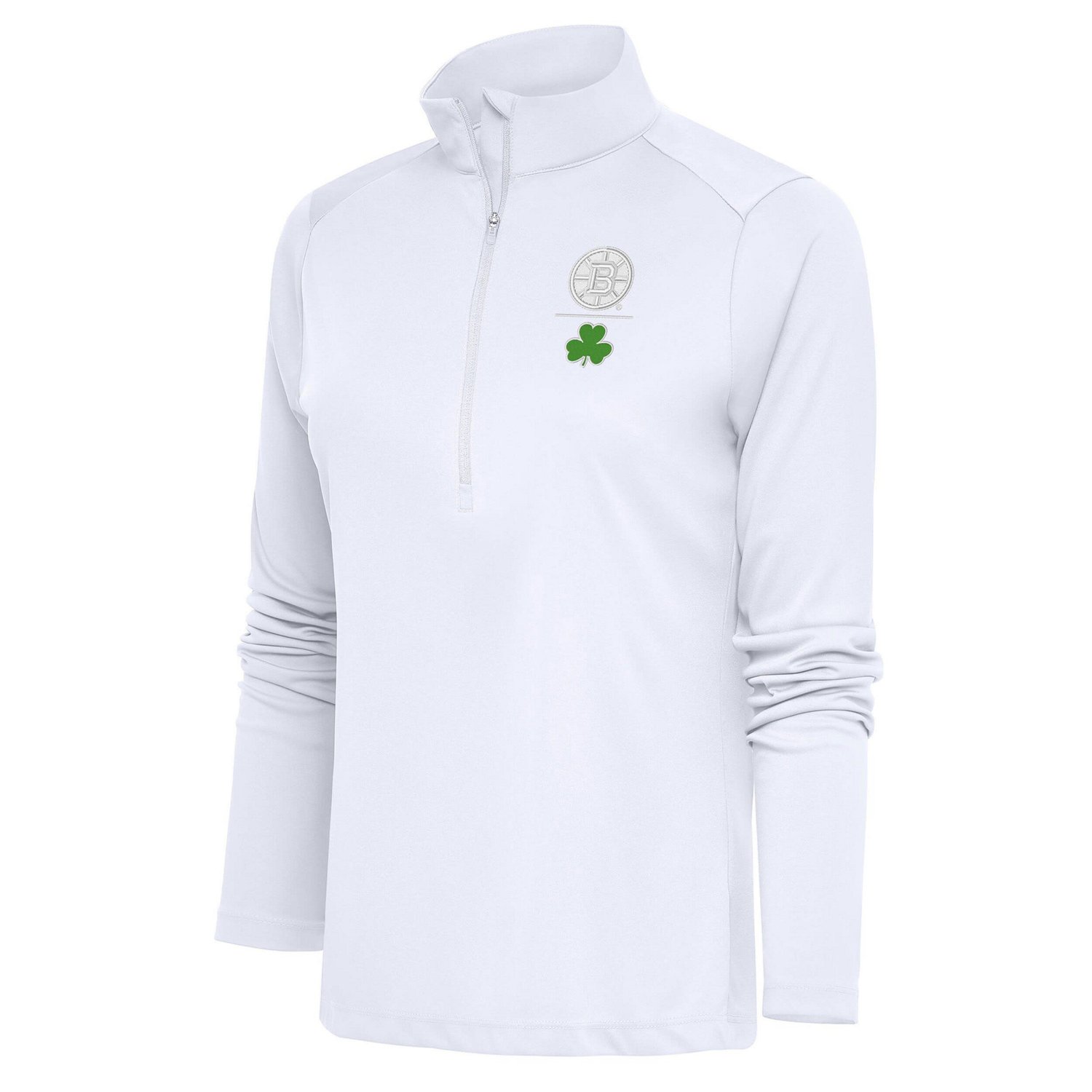 Antigua Boston Bruins Shamrock Tribute Half-Zip Pullover Top                                                                     - view number 1