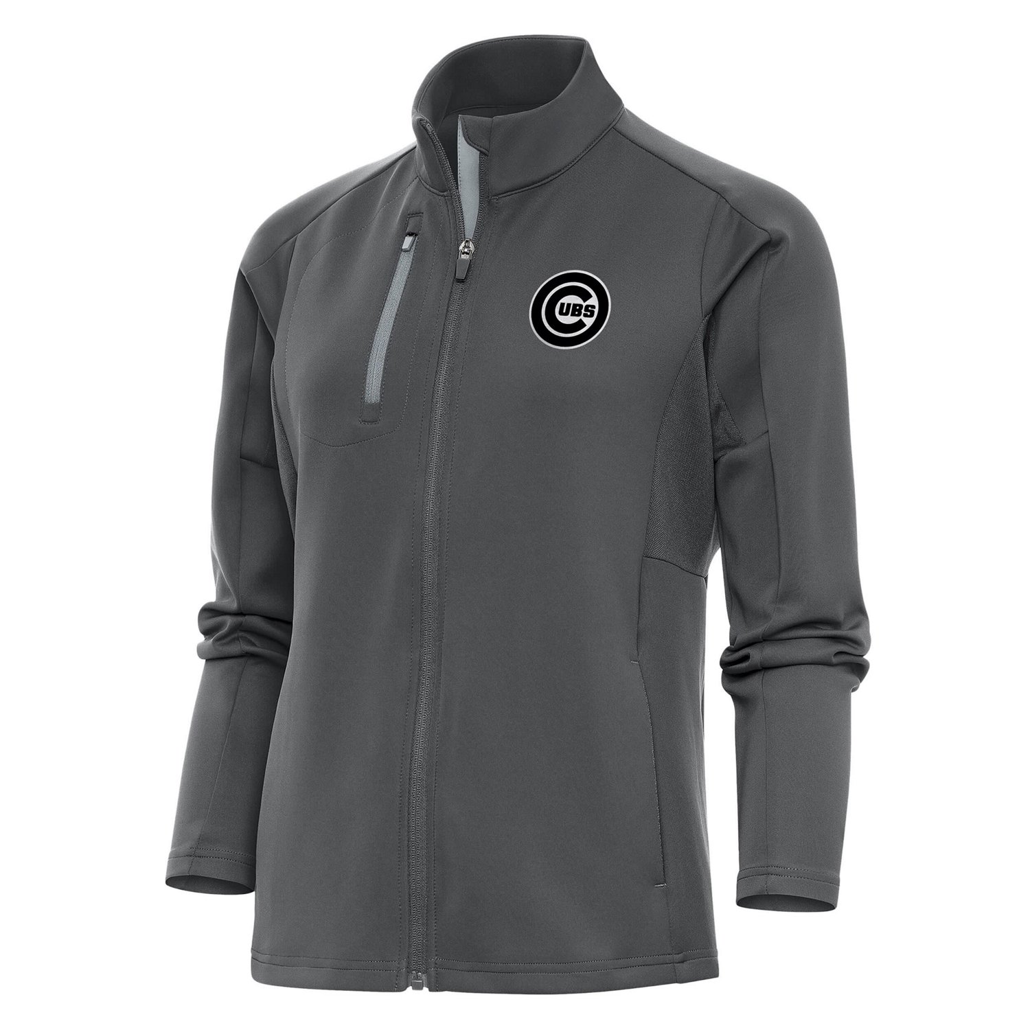 Antigua Charcoal Chicago Cubs Brushed Generation Full-Zip Jacket