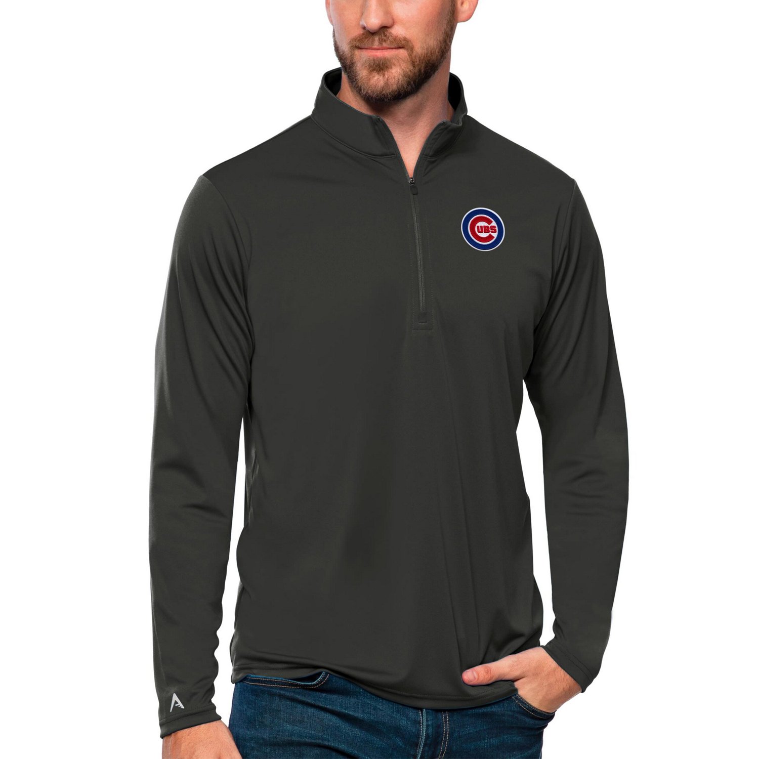 Antigua Chicago Cubs Tribute Quarter-Zip Pullover Top