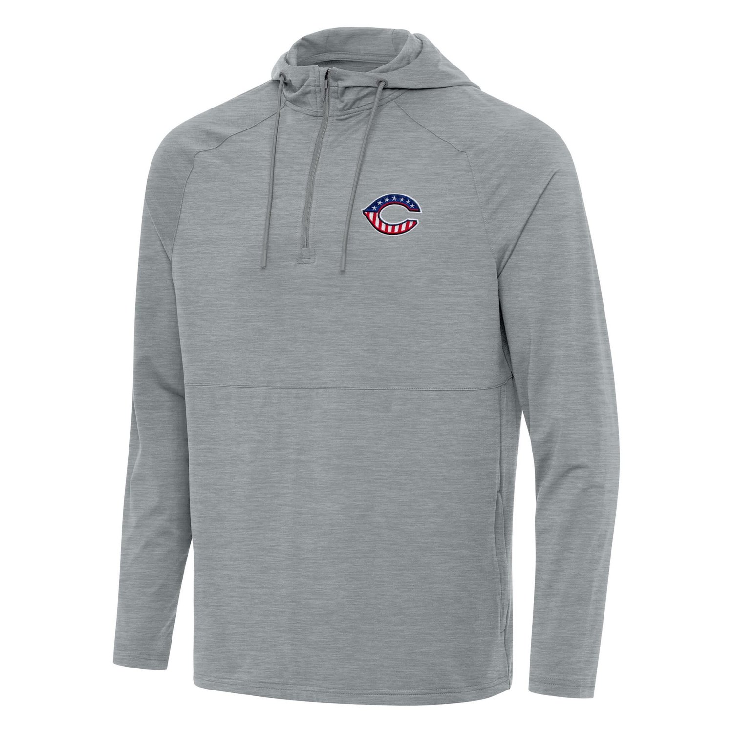 Antigua Cincinnati Reds Spikes Stars and Stripes Team Logo Quarter-Zip Pullover Hoodie - view number 2