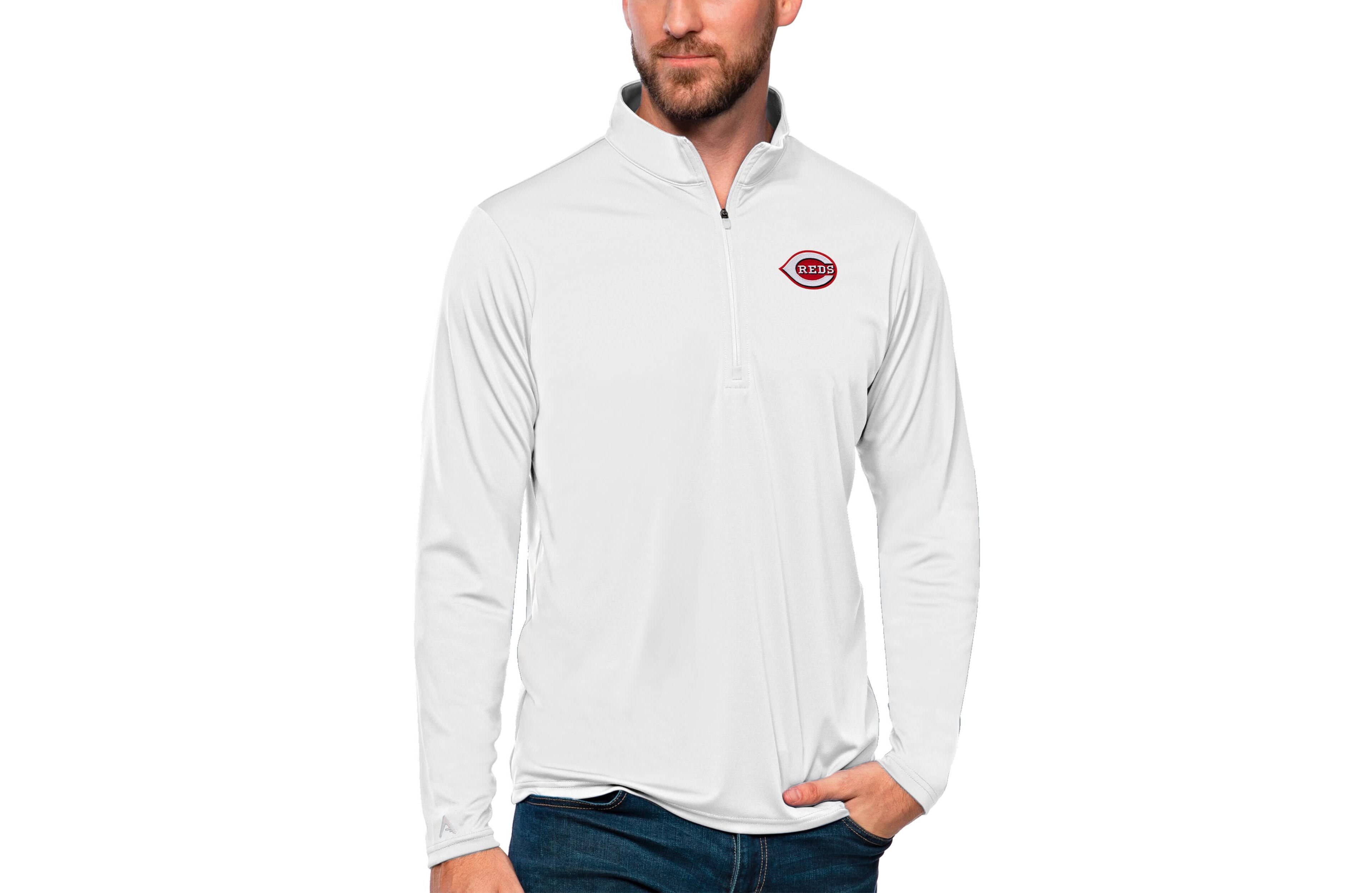 Antigua Cincinnati Reds Tribute Quarter-Zip Pullover Top