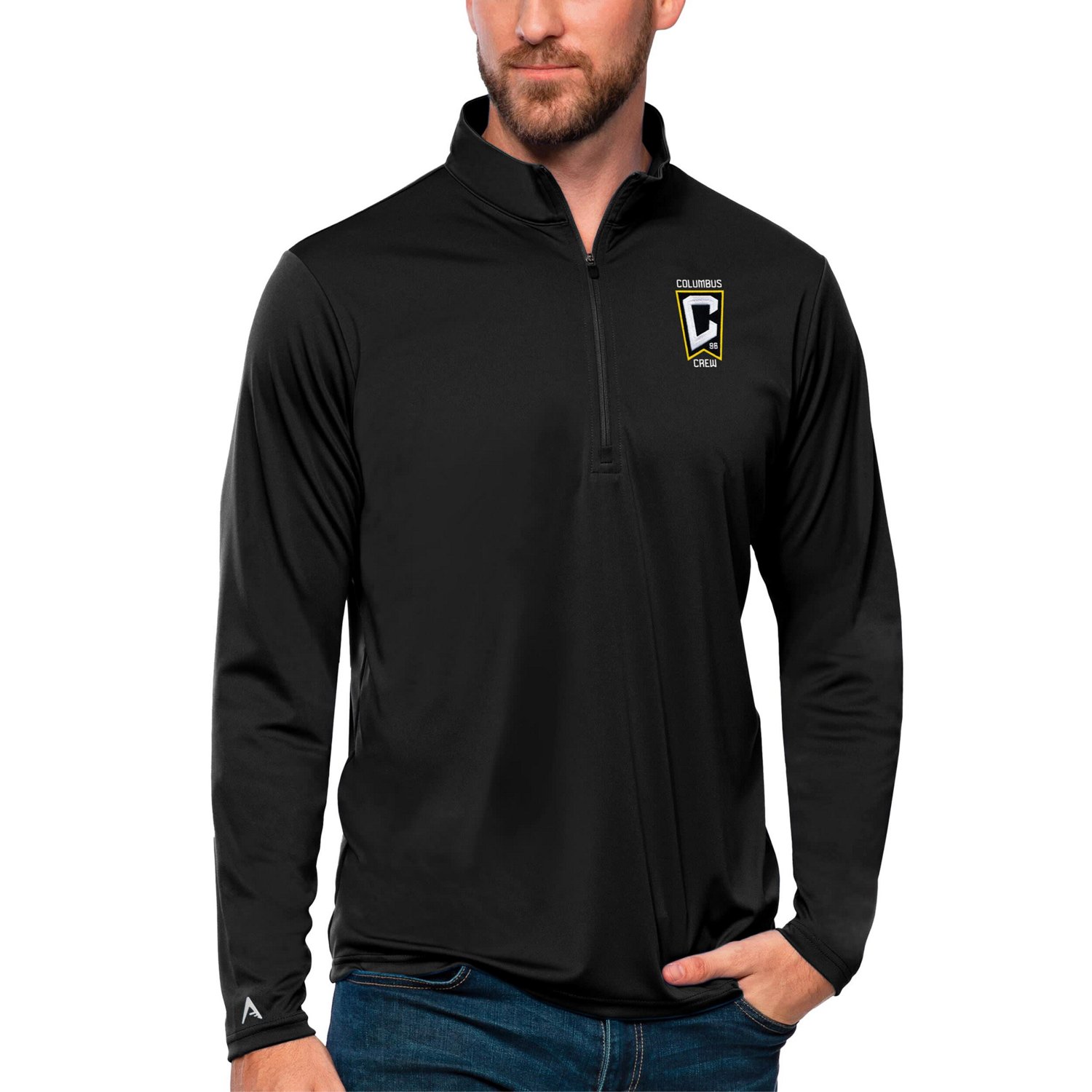 Antigua Columbus Crew Tribute Quarter-Zip Pullover Top