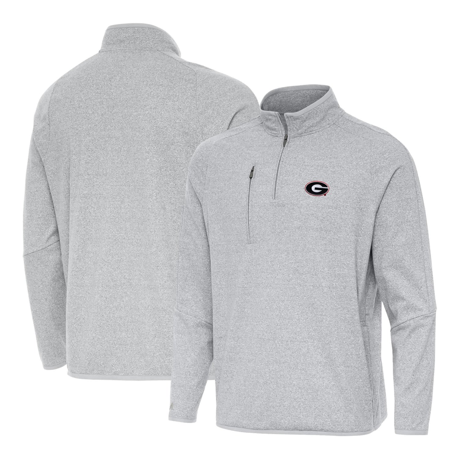 Antigua Georgia Bulldogs Certain Tri-Blend Quarter-Zip Top