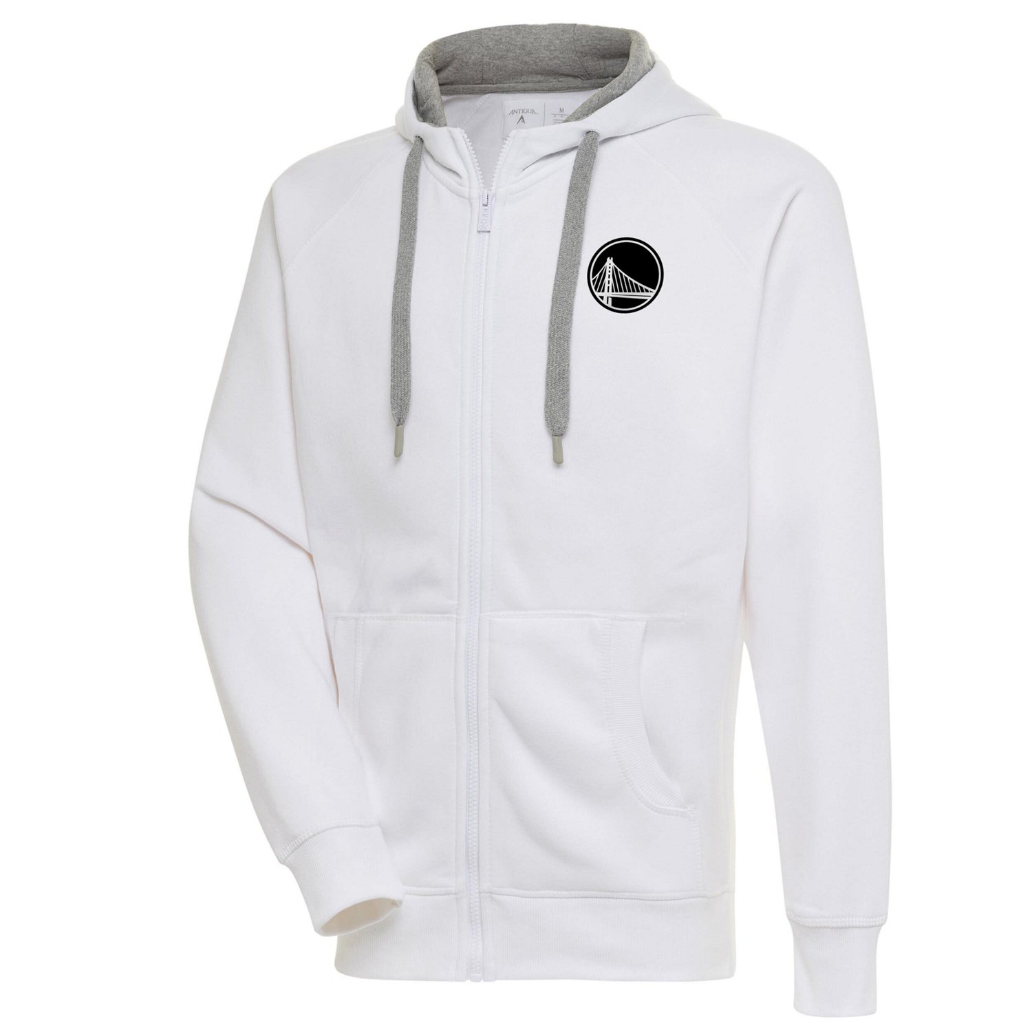 Antigua Golden State Warriors Metallic Logo Victory Raglan Full-Zip Hoodie                                                       - view number 1