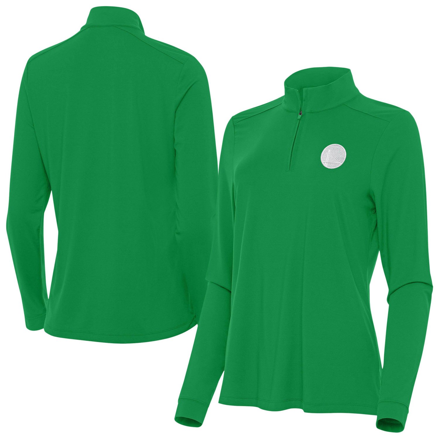 Antigua Golden State Warriors St Patrick's Day Intent Quarter-Zip Top