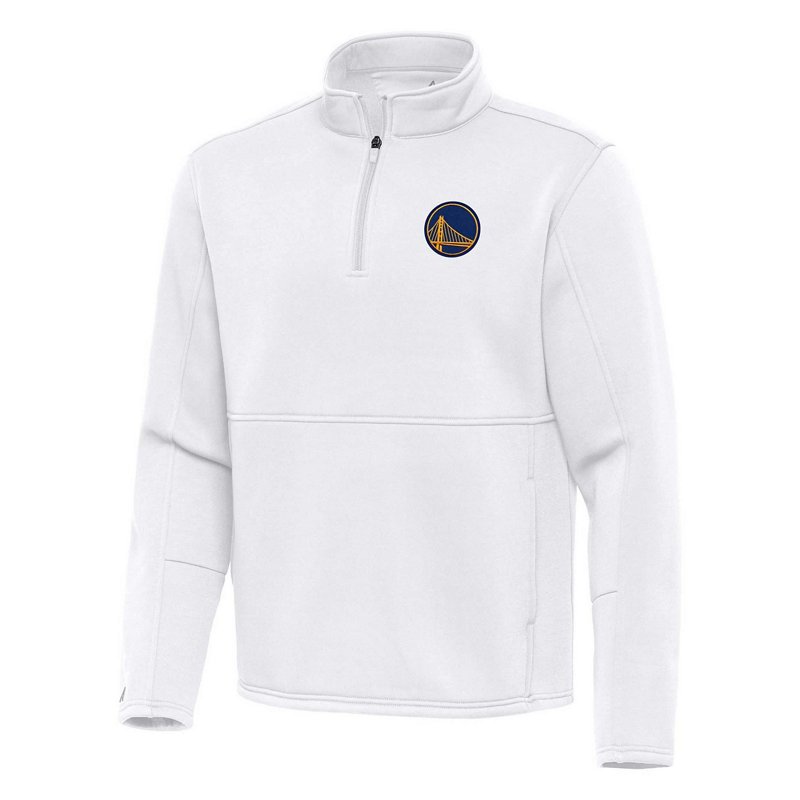 Men's Antigua White Golden State Warriors  Twist Quarter-Zip Pullover Top