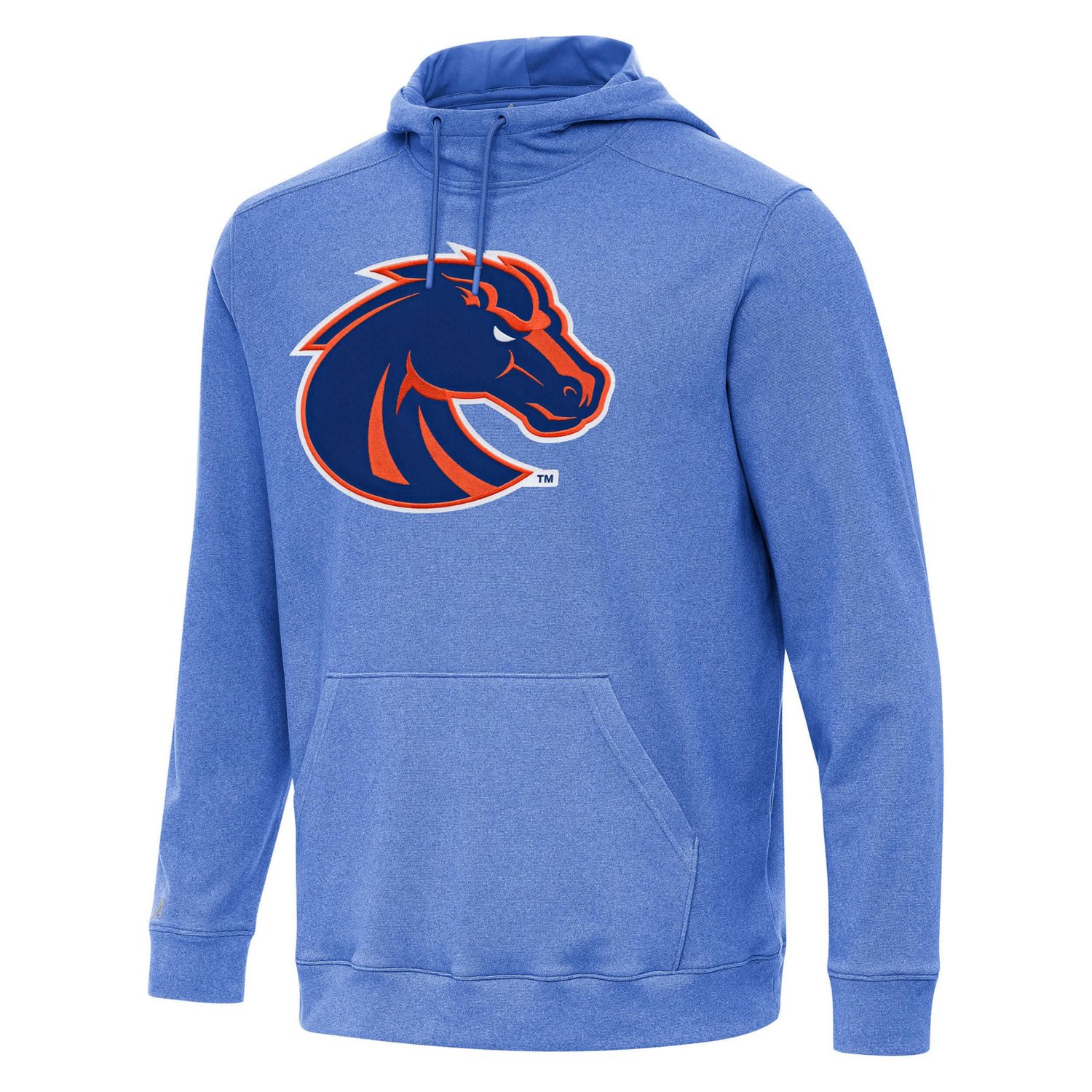 Antigua Heather Boise State Broncos Cloud Pullover Hoodie                                                                        - view number 1