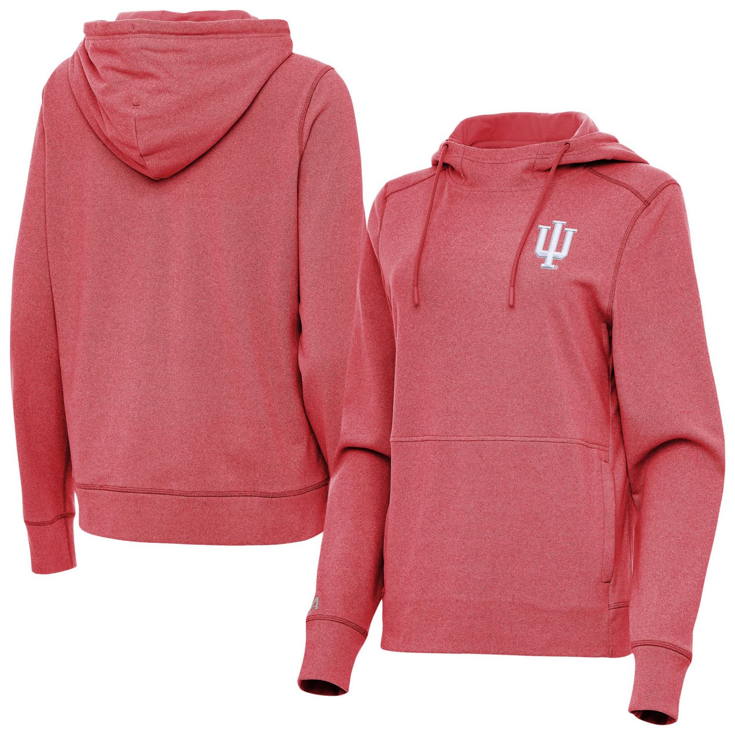 Antigua Heather Crimson Indiana Hoosiers Justice Pullover Hoodie