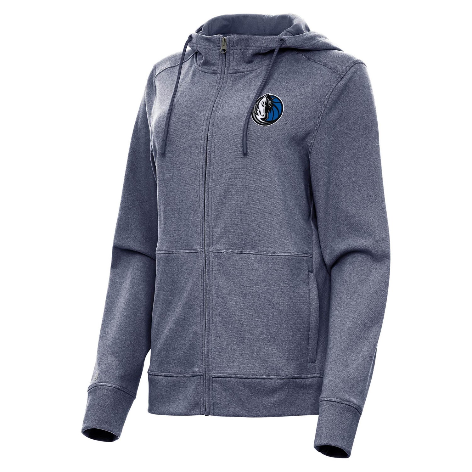 Antigua Heather Dallas Mavericks Seeker Full-Zip Hoodie Jacket                                                                   - view number 1