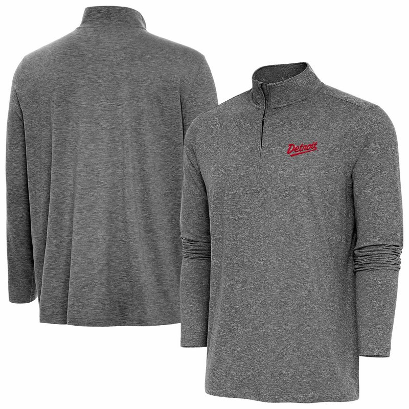 Antigua Heather Detroit Wings 2025 Nhl Stadium Series Hunk Quarter-Zip Jacket-image