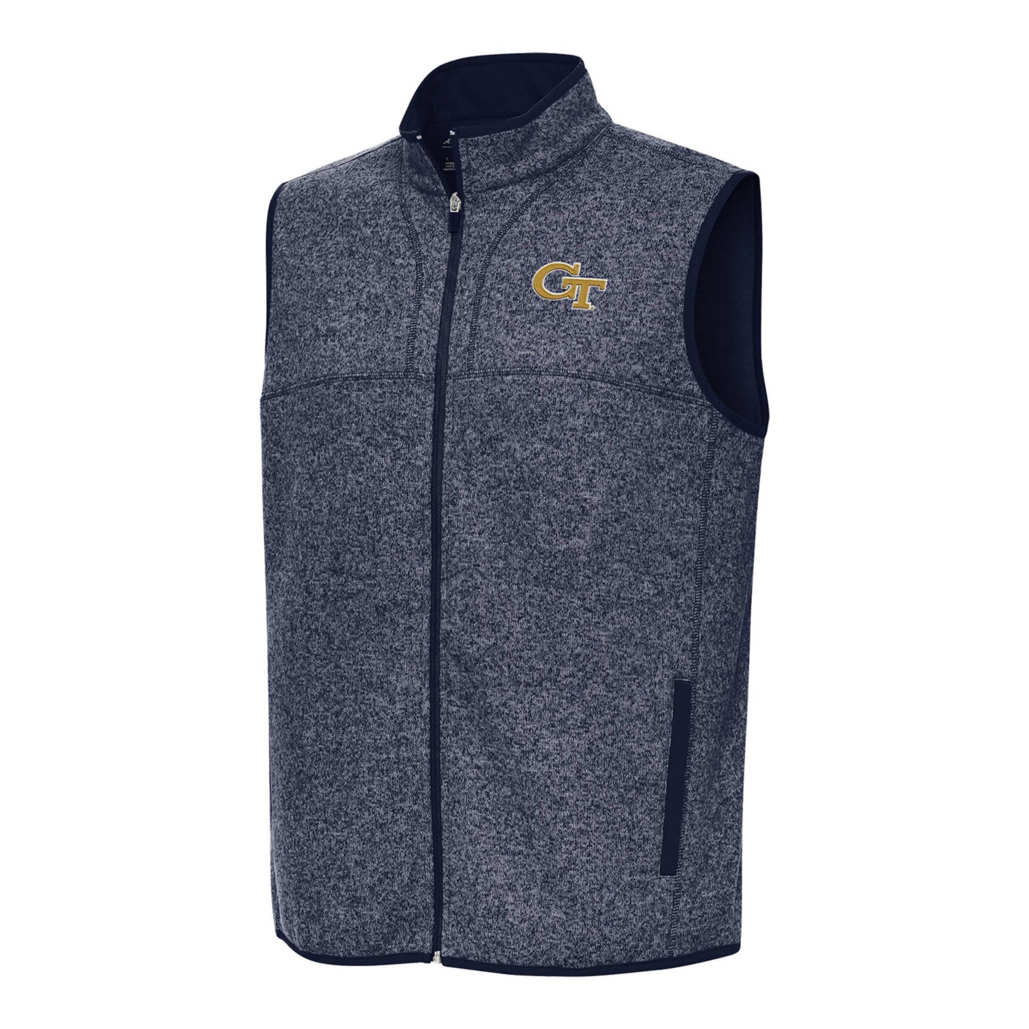Antigua Heather Georgia Tech Yellow Jackets Fortune Full-Zip Vest                                                                - view number 2