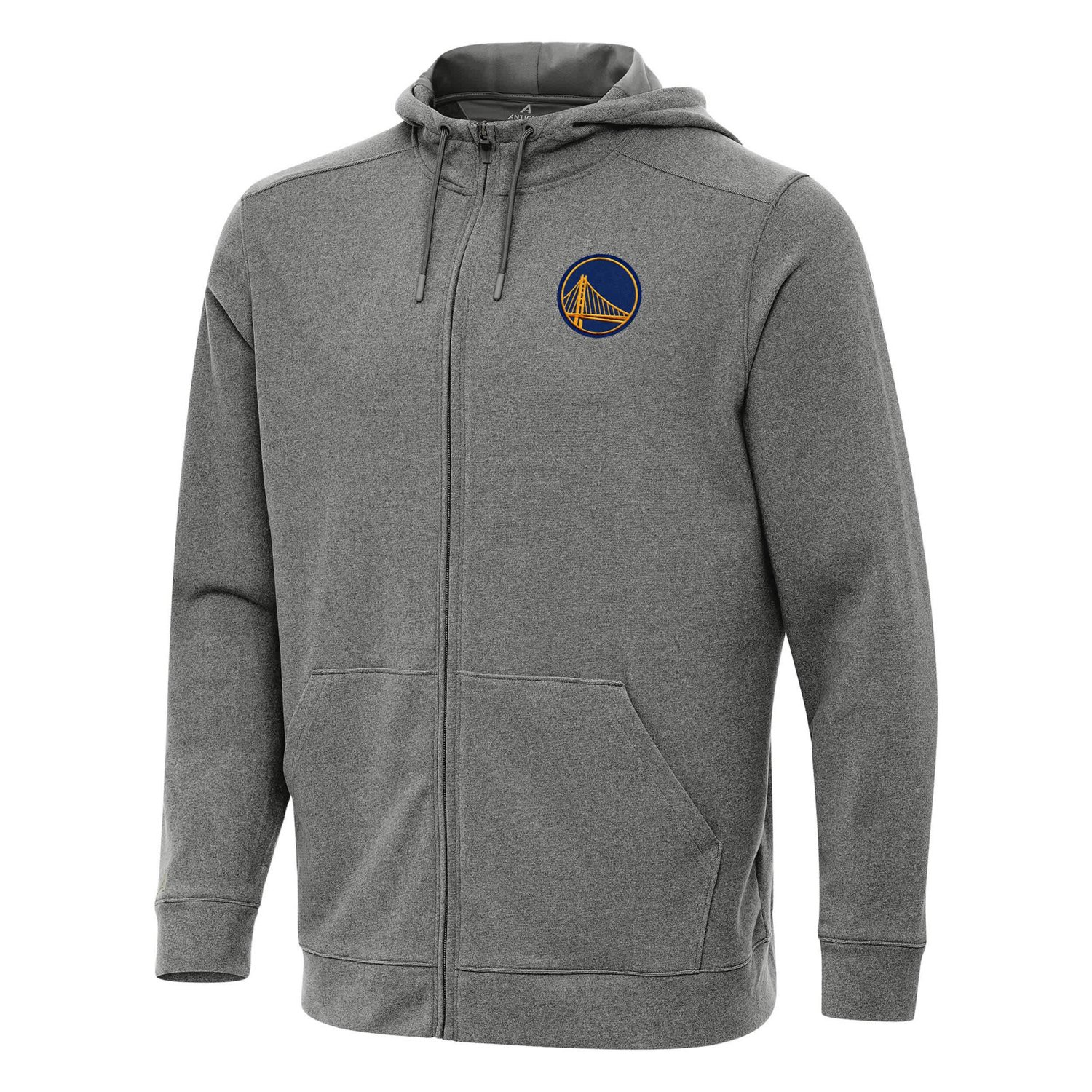 Antigua Heather Golden State Warriors Effortless Full-Zip Hoodie Jacket