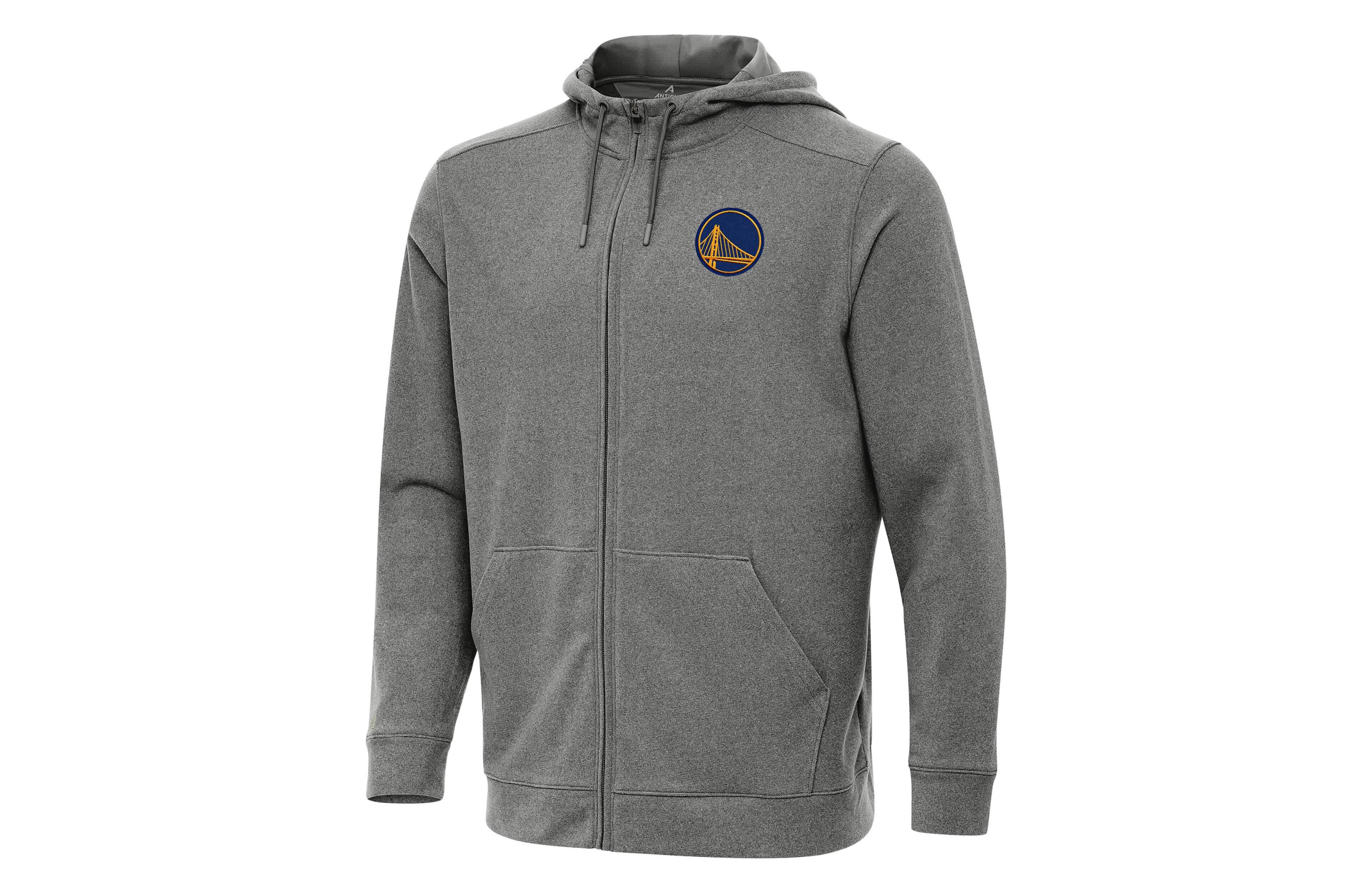Antigua Heather Golden State Warriors Effortless Full-Zip Hoodie Jacket
