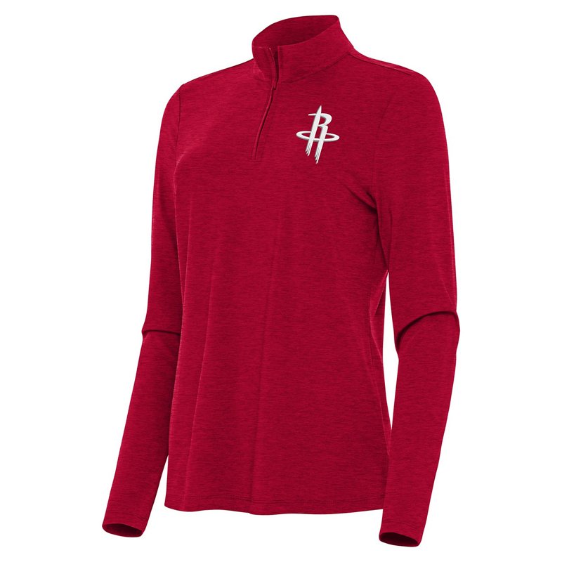 Antigua Heather Houston Rockets Bright Quarter-Zip Top-image