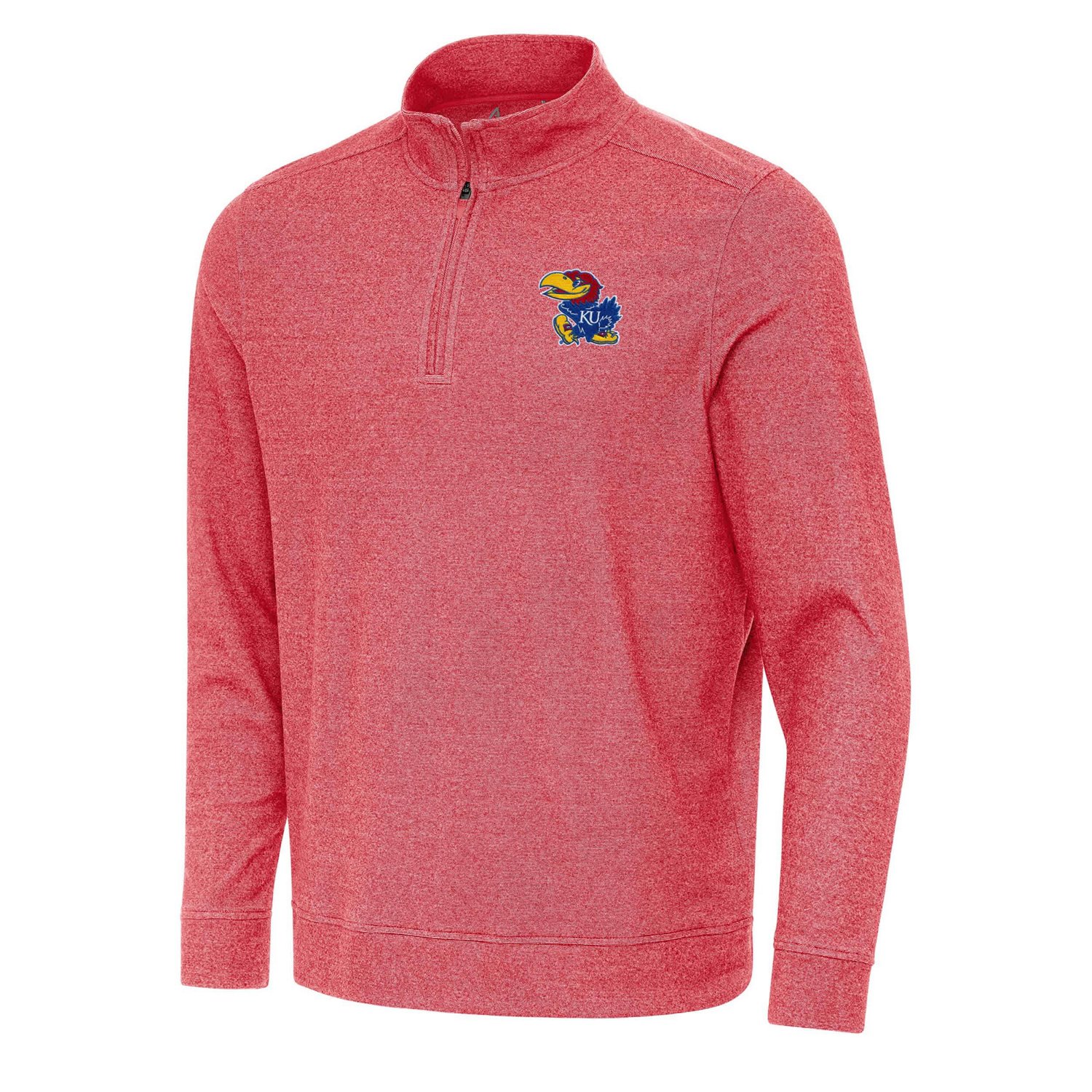 Antigua Heather Kansas Jayhawks Subtle Quarter-Zip Sweatshirt - view number 1