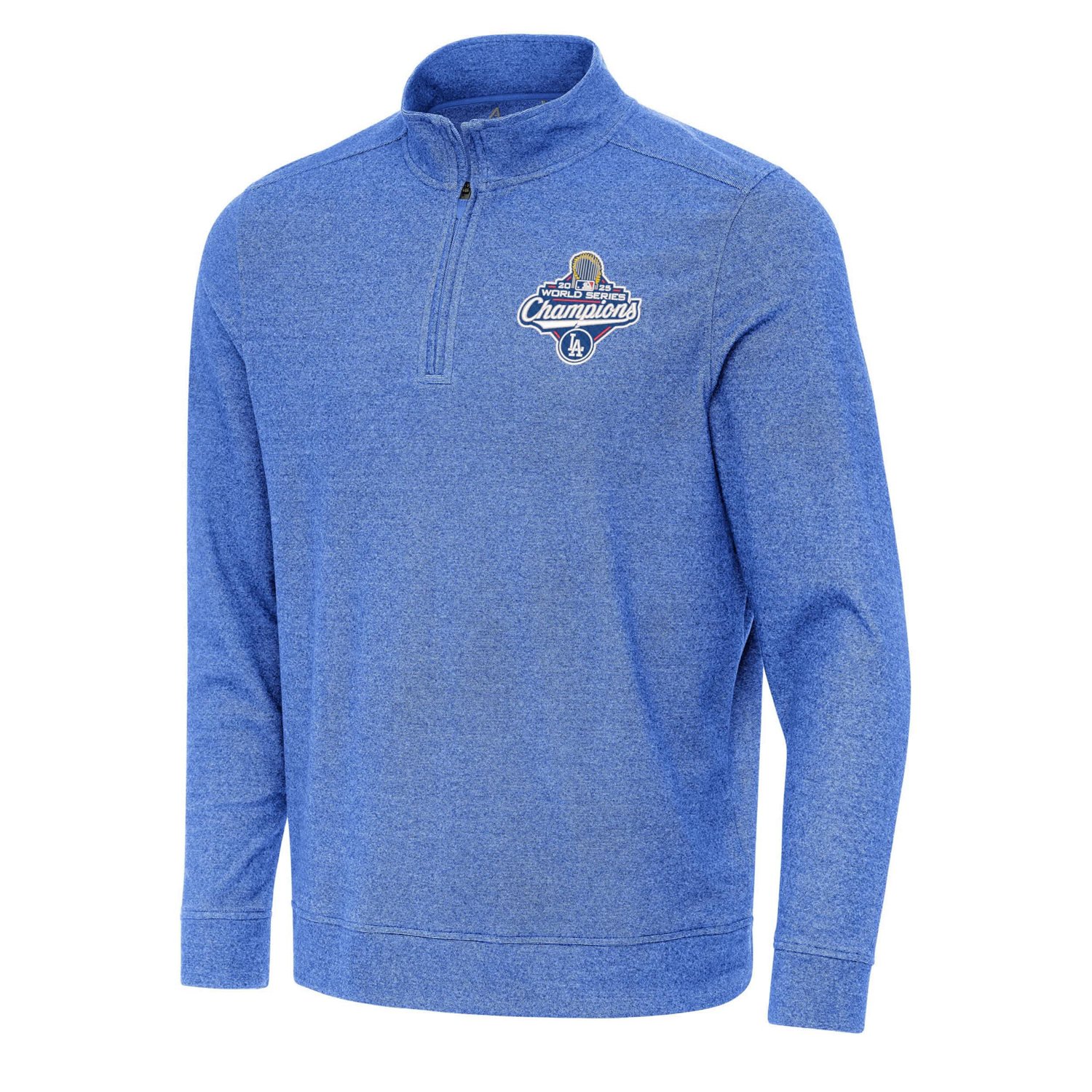 Antigua Heather Los Angeles Dodgers 2025 World Series Champions Subtle Quarter-Zip Sweatshirt - view number 2