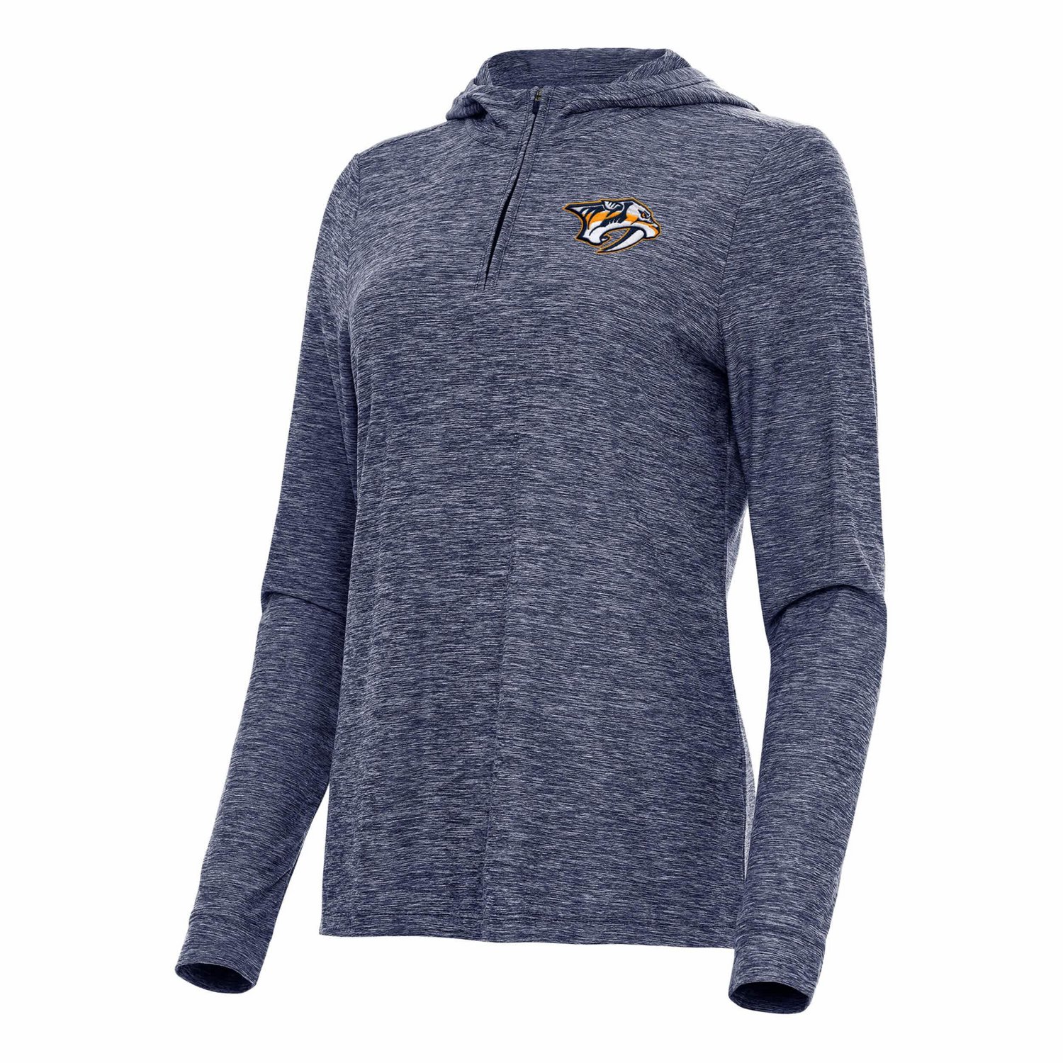 Antigua Heather Nashville Predators Daybreak Quarter-Zip Hoodie
