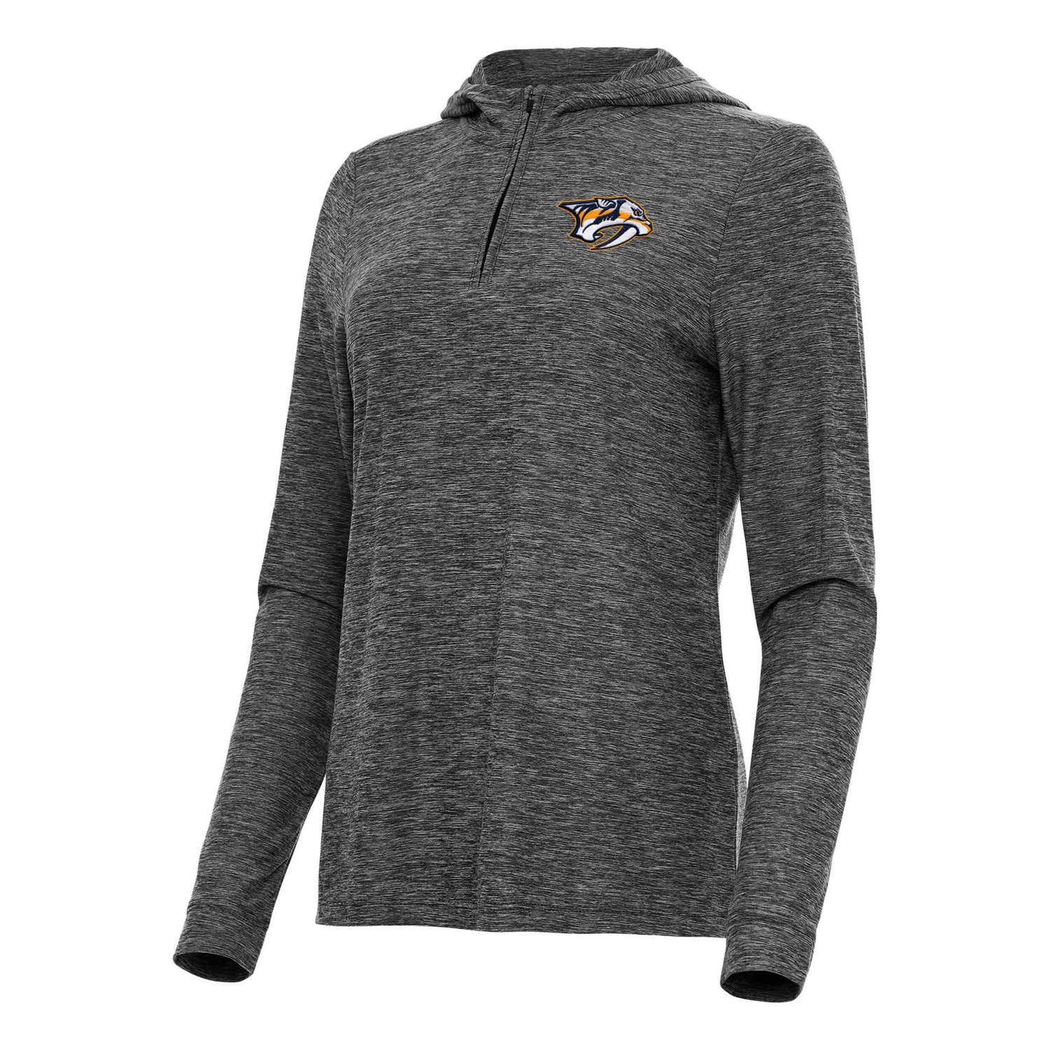 Antigua Heather Nashville Predators Daybreak Quarter-Zip Hoodie