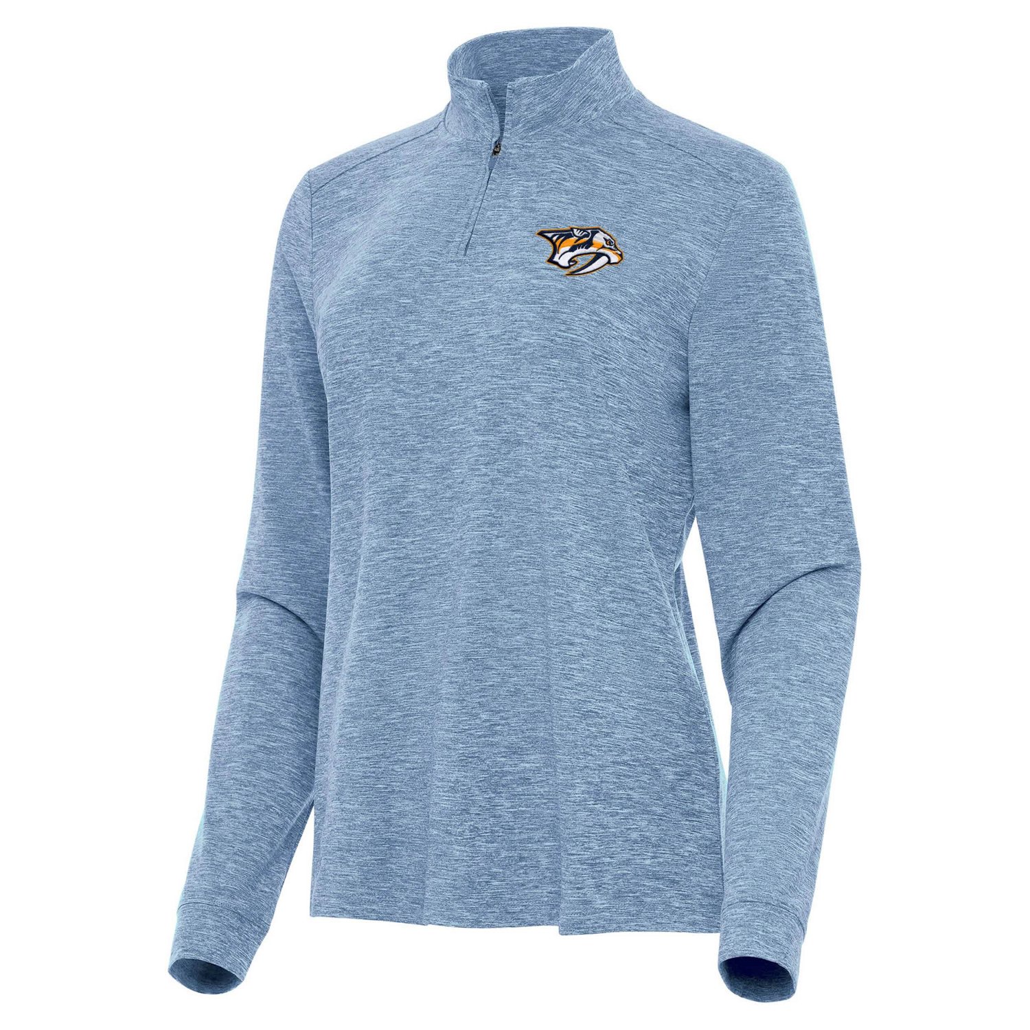 Antigua Heather Nashville Predators Mentor Quarter-Zip Mock Long Sleeve Top