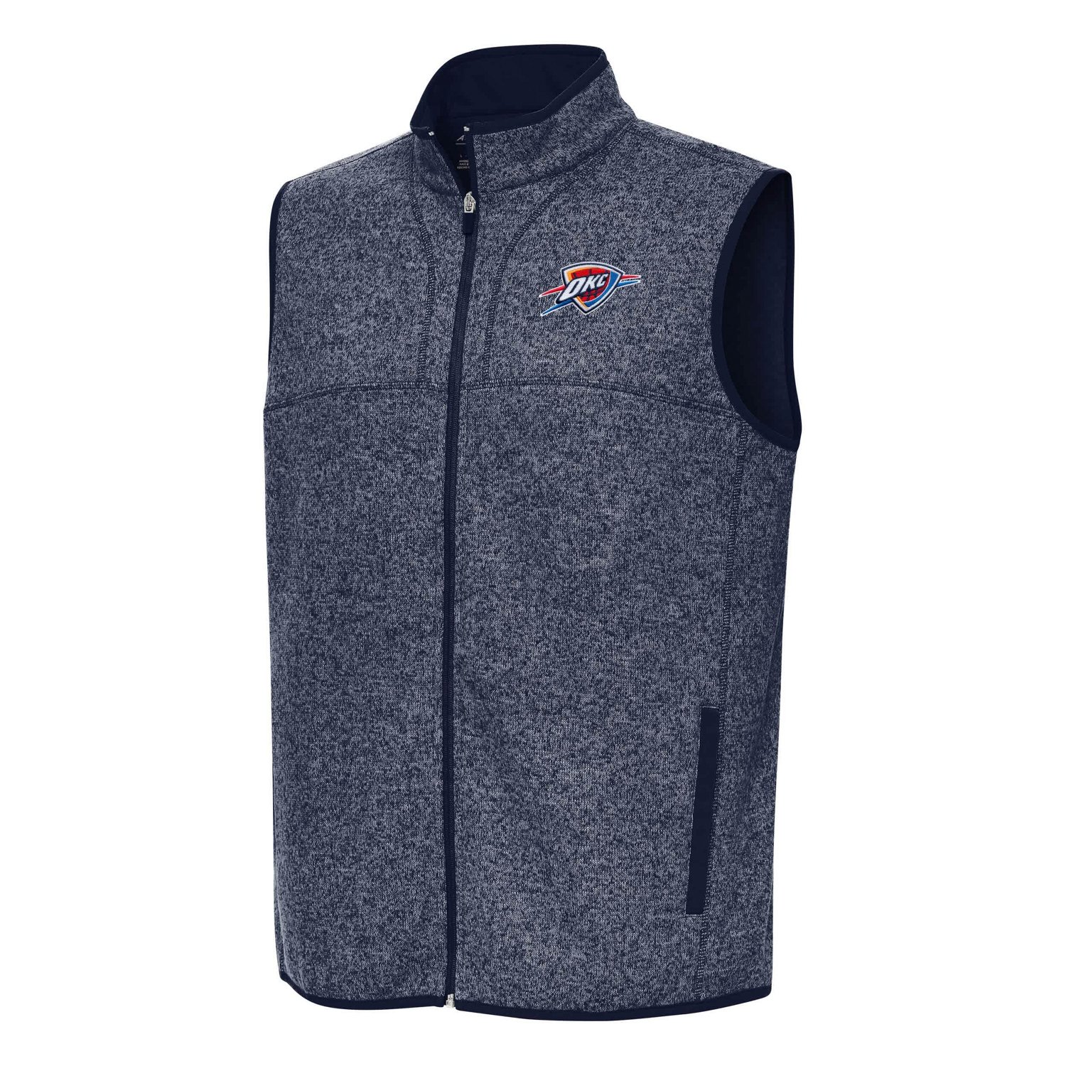 Antigua Heather Oklahoma City Thunder Fortune Full-Zip Vest - view number 1