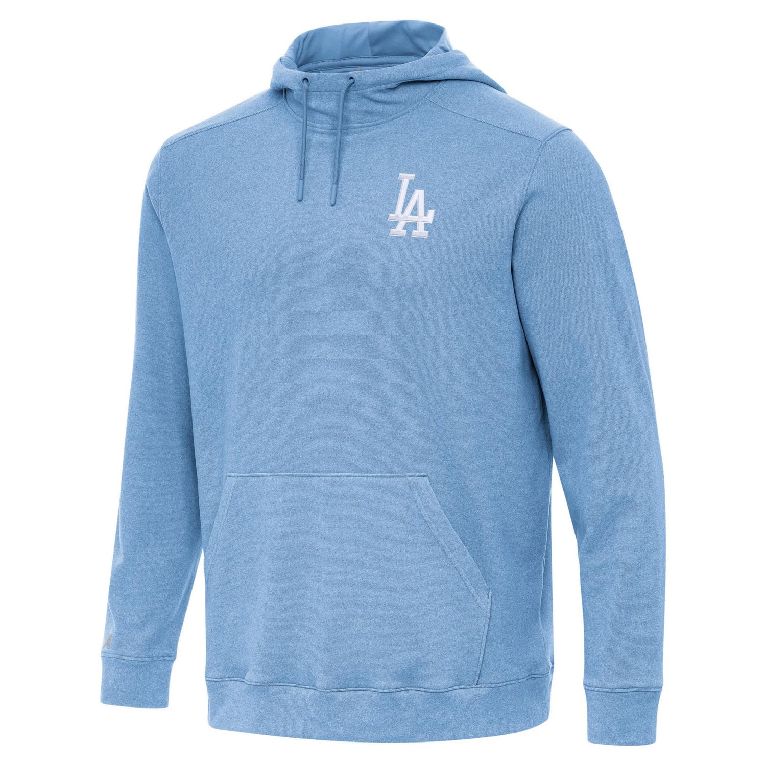 Antigua Heather Powder Los Angeles Dodgers Cloud Pullover Hoodie